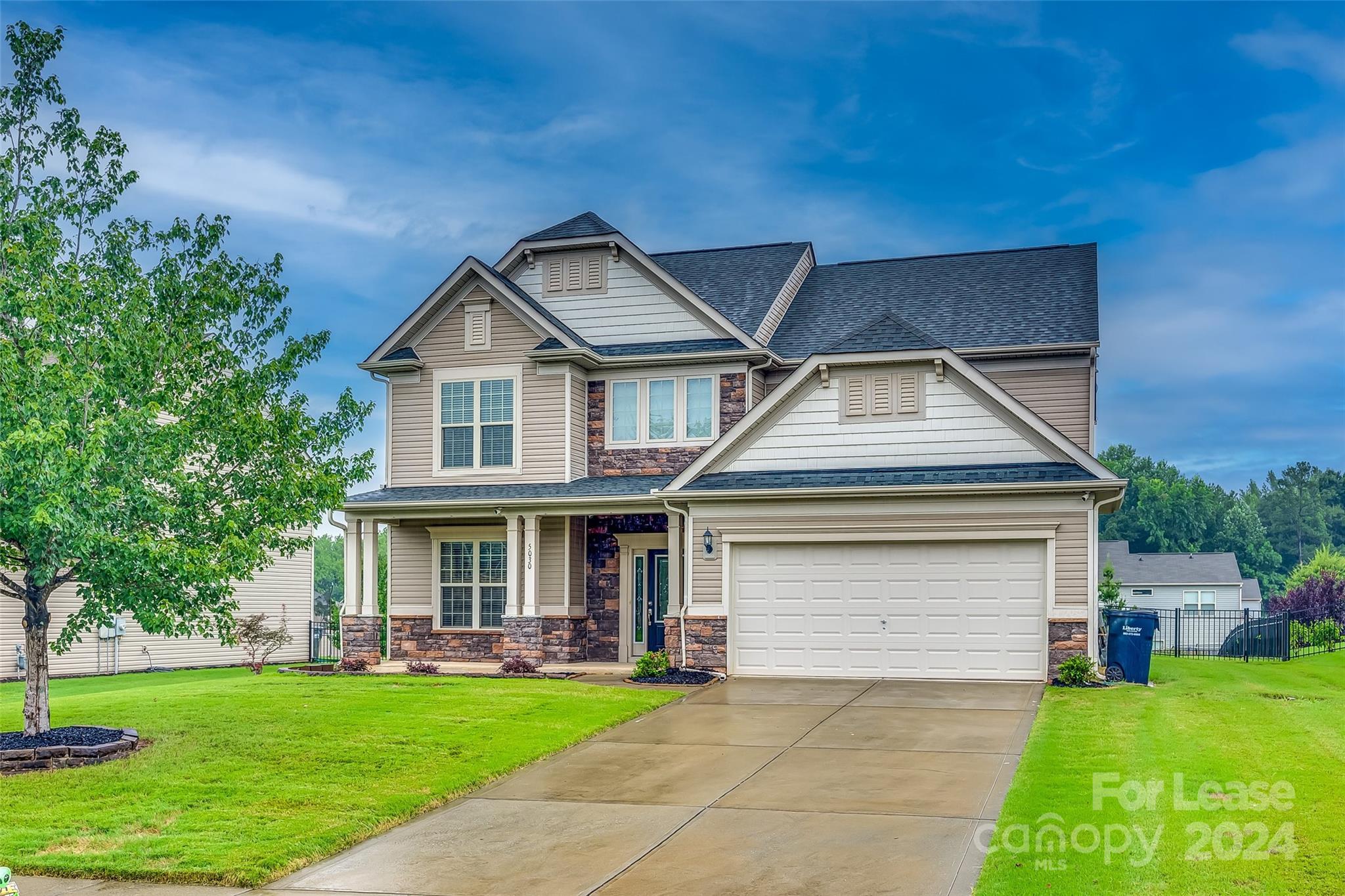 Absolute Gem located in Audubon Lakes! 4 bedroom, 3 bath with Primary up but offers a large bedroom on the main floor too. The kitchen features granite counters, a breakfast bar, an eat-in area, a walk-in pantry, and a gas Range. The dining room has a tray ceiling. Living room with gas fireplace. Beautiful Hardwoods throughout the main level. Tile in all three bathrooms and carpet throughout the upper level. A large Bonus loft perfect for family movies, media, or office space. The laundry room is on the main with a washer/dryer included. The back backyard boasts a covered patio with a large extension which is perfect for entertaining or simply relaxing and is completely fenced. The community offers an outdoor pool, playground, clubhouse, covered picnic pavilion, Gas BBQ grills, picnic tables, and fireplace. **NO PETS**.