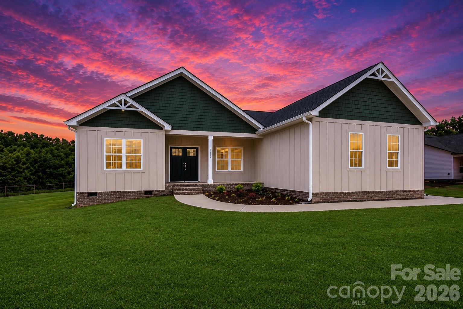 This craftsman style home features 3BR, 2BA w/ a dedicated office/bonus room. Open floor plan, spacious dining room and an expansive covered back deck are some great features. This home has custom cabinetry and is beaming with natural light.  Home sits on a nice level .75 acre lot w/ an extended driveway. No city taxes- served by city water and septic and located just outside of the town of Maiden. The primary suite is spacious offering dual vanities, tiled shower and walk in closet. The side load 2 car garage is complete with a nice epoxy floor. This one is a must see!