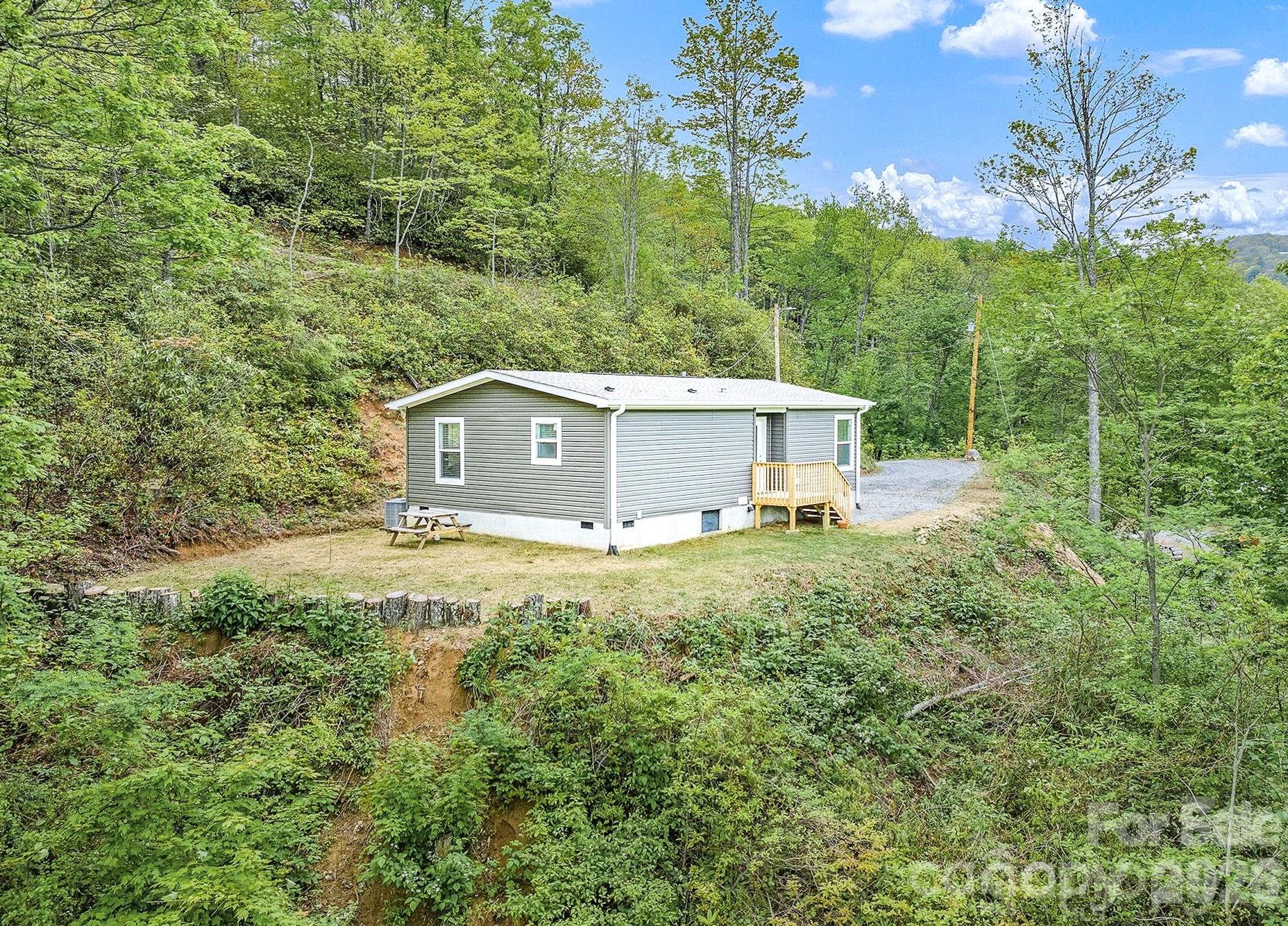 Motivated seller & Priced to SELL!  Welcome to your little piece of heaven in the Great Smoky Mountains! Perched on a knoll at an elevation to keep you so cool!Escape to your own private retreat. New Construction in 2024, this custom home offers the perfect blend of serenity, views & opportunity.  Situated on a total of 1.61 acres across 2 separate lots, you'll enjoy incredible privacy & panaramic mountain views that seem to stretch on forever from the front porch. The homesite has already been thoughtfull cleard, creating a ready-made opportunity for future expansion-whether you envision adding sq footage to the existing home, garage, workshop or creating the ultimate outdoor entertaining space. The groudwork is done-bring your vision. The 2nd lower lot is also cleard and buildable, offering even more flexibility. Build another home, create a family retreat, develop an income producing rental or simply preserve it for enhanced privacy & expanded longh range views.  A rare opportunity!  Inside you will find an almost new custom home featuring: a Spacious bedroom & beautifully appointed bath. Oversized great room filled with natural light. Stunning kitchen with upgraded cabinetrty, gorgeous contertops, & large island perfect for gathering. Dedicated space for a home office or computer niche--ideal for remote work.  10x20 outbuilding/workshop for all your needs.
Tucked away in the mountains, you'll feel completely immersed in nature, yet only 6 miles to Maggie Valley & 20 miles to Cherokee. Hiking, 4-wheeling, fishing, & outdoor adventures await right outside your door.
HOUSE, WELL & SEPTIC COMPLETED IN 2024. Move-in ready with room to grow! Take a look TODAY--your
mountain dream (with room to expand)is waiting for YOU!
