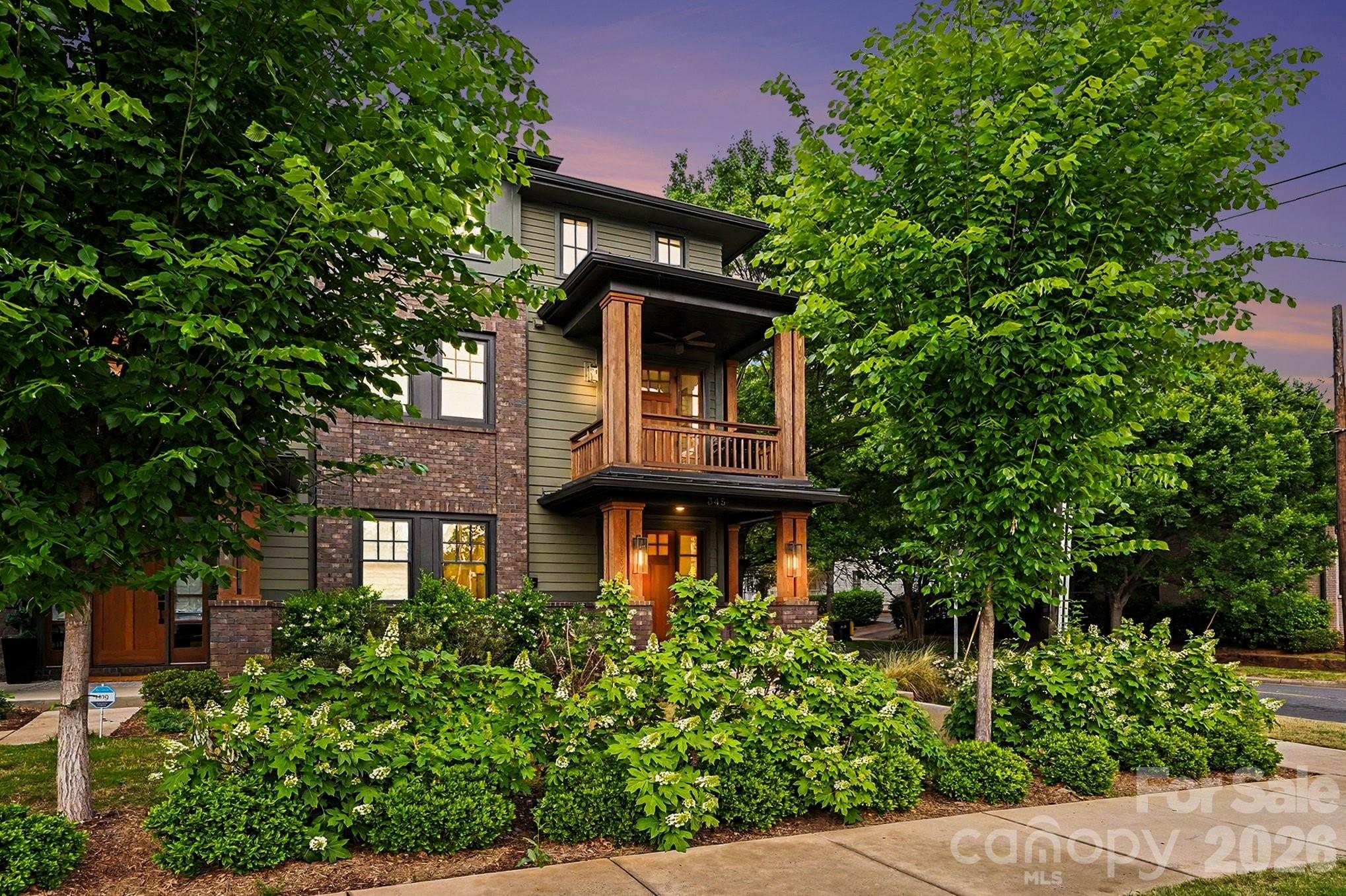 Welcome to the heart of historic DILWORTH!  This townhome provides convenience to some of the finest restaurants and shopping found in Charlotte.   Minutes away from Uptown, South End, Myers Park and Freedom Park!   You enter this beautiful home into an open and inviting den and Kitchen filled with natural light.  The kitchen features quartz countertops and SS Kitchen Aid appliances, herringbone tile backsplash and white Shaker-style soft close cabinets.  On the next level up you will find a bedroom, full bath and flex room that opens onto the balcony - perfect for those relaxing evenings or morning coffee!   The primary bedroom, bath and laundry are on the third level.  You can live and work in this modern and convenient home located in one of Charlotte's most desirable neighborhoods.