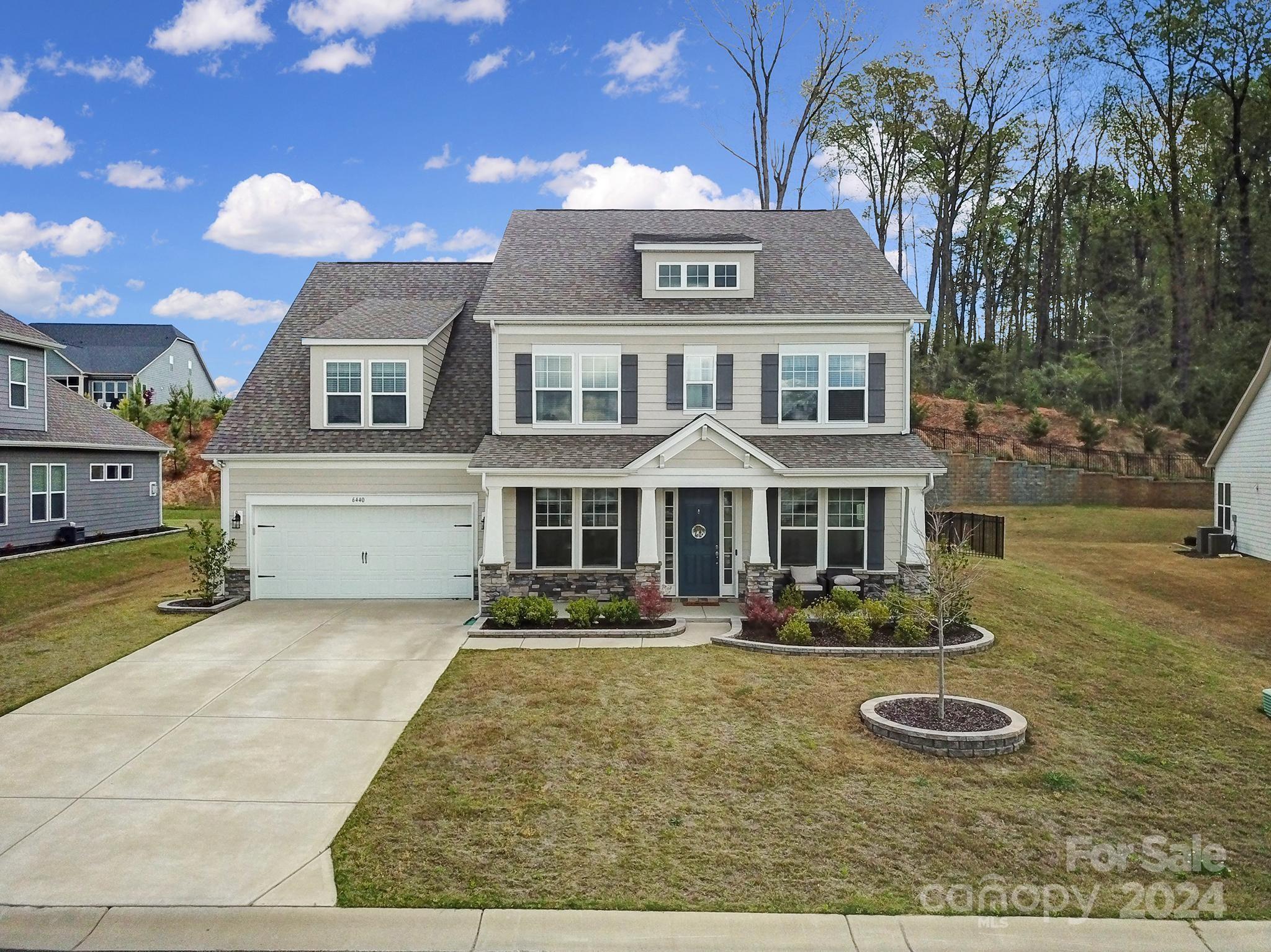 OPEN HOUSE CANCELLED. Welcome to your dream home in The Overlook at Barber Rock! This stunning 5 BR, 4.5 BA, 2-story home offers luxurious living at its finest. Step onto the charming covered front porch and into the spacious interior featuring a gourmet kitchen, complete with granite countertops, stainless steel appliances, a large center island, gas cooktop, and ample cabinet space. The kitchen is perfect for both casual meals and entertaining guests. Built-ins and a cozy gas fireplace add charm and warmth to the family room. The large primary suite is a retreat in itself, boasting a spa-like ensuite bathroom and walk-in closet. Enjoy relaxation in the sunroom or step outside to the paver patio and bask in the beauty of the fenced backyard. With a study/office featuring French doors, remote work is made easy. Plus, the home's close proximity to Ballantyne ensures convenience and access to shopping/dining, and I 485. This home is the epitome of comfort, elegance, and modern living.