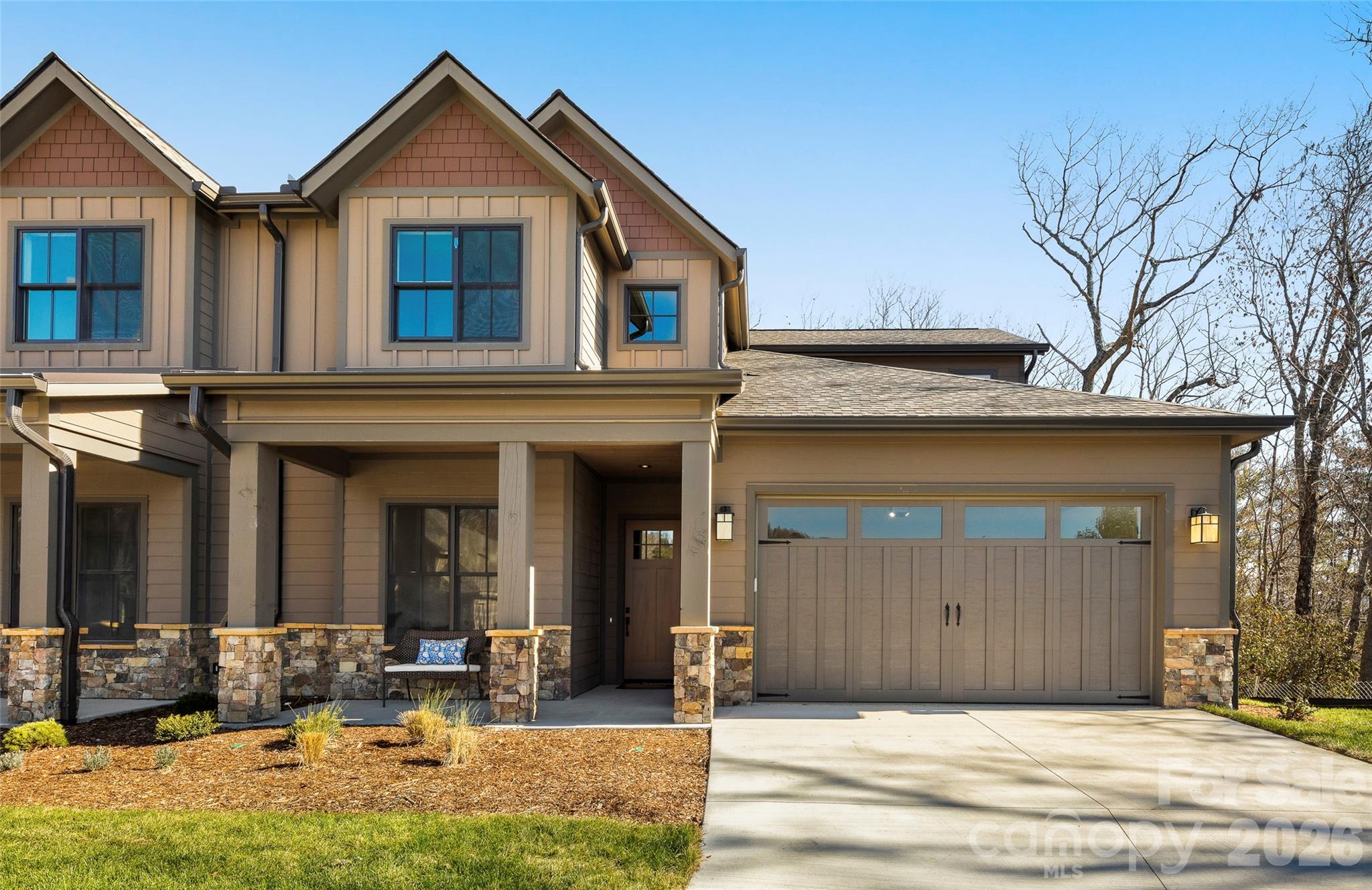 Nestled in the desirable community of Champion Hills, Chimney Crossing is an enclave of 14 villas. This spacious new construction features vaulted ceilings, a lock-and-leave concept, zero-entry on the main level, an open floor plan, & a large kitchen island for entertaining. The large covered porches are the perfect place to relax and enjoy the privacy & serenity of this hilltop location. Each home includes an office on the main level, allowing you to work in privacy while staying close to what is most important. Plenty of custom touches are included, such as Quartz countertops, epoxy garage floors, vented natural gas fireplaces, & the latest in wood flooring. All of this comes with Tom Fazio's Mountain Masterpiece—an 18-hole golf course, Har-Tru lighted tennis courts, pickleball, a Wellness Center, an outdoor heated pool w/hydro spa, walking trails, & so much more!