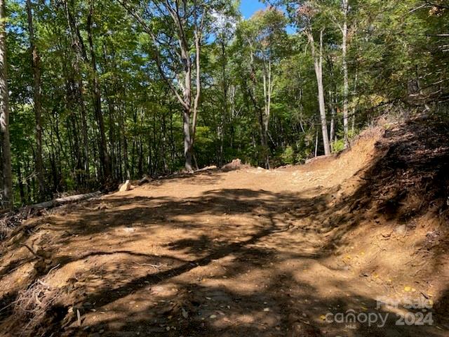 Very Walkable Lot, Gentle slope, long range views, 2.6 acres, city water, underground utilities. Located in gated Smoky Mountain Retreat, Maggie Valley, NC. Driveway and House pad roughed in. Easy lot to build on.