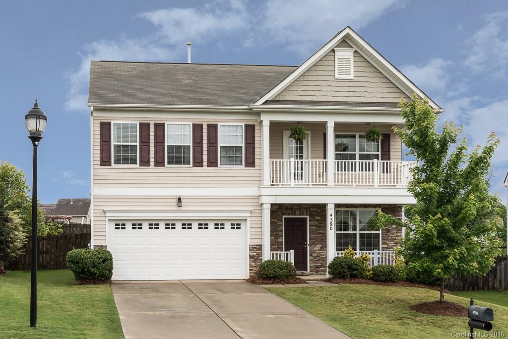Beautifully maintained and move-in ready home with Many Upgrades!  Just minutes from Ballantyne and 485!  Low SC taxes and a beautiful community pool. Open floor plan, Upgraded 42" Kitchen Cabinets, Stainless Steel Appliances, Hardwoods, Trey Ceilings, Granite throughout, Crown Molding, Built-In Surround Sound. Large Master Retreat with a beautiful walk out porch, large walk-in closet with Custom Elfa Closet System, dual vanity, garden tub & walk-in shower!! Over-sized Loft & large Laundry Room.