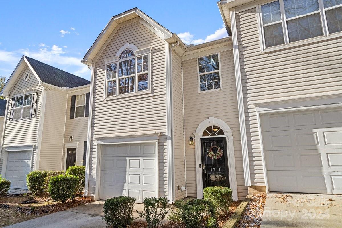 You'll fall in love with this move-in ready townhome, ideally located just minutes from Uptown Charlotte, Matthews, and convenient access to Hwy 74, I-485, and Hwy 51. Enjoy being close to various shops, restaurants, and the McAlpine Greenway. This home features many recent updates, including newly installed LVP flooring on the first floor, new carpet installed upstairs, freshly painted whole house, including the front door, new door hardware, smoke detectors, exterior lockset, and a brand new HVAC system. The open floor plan is ideal for entertaining, featuring a gas fireplace, vaulted ceilings, modern lighting, ceiling fans, and a kitchen with newer stainless steel appliances—a private fenced-in patio for a peaceful retreat. The primary bedroom features a large walk-in closet, an en-suite bath, two additional secondary bedrooms, two full baths, and much more! This is the perfect place to call home. Welcome Home!