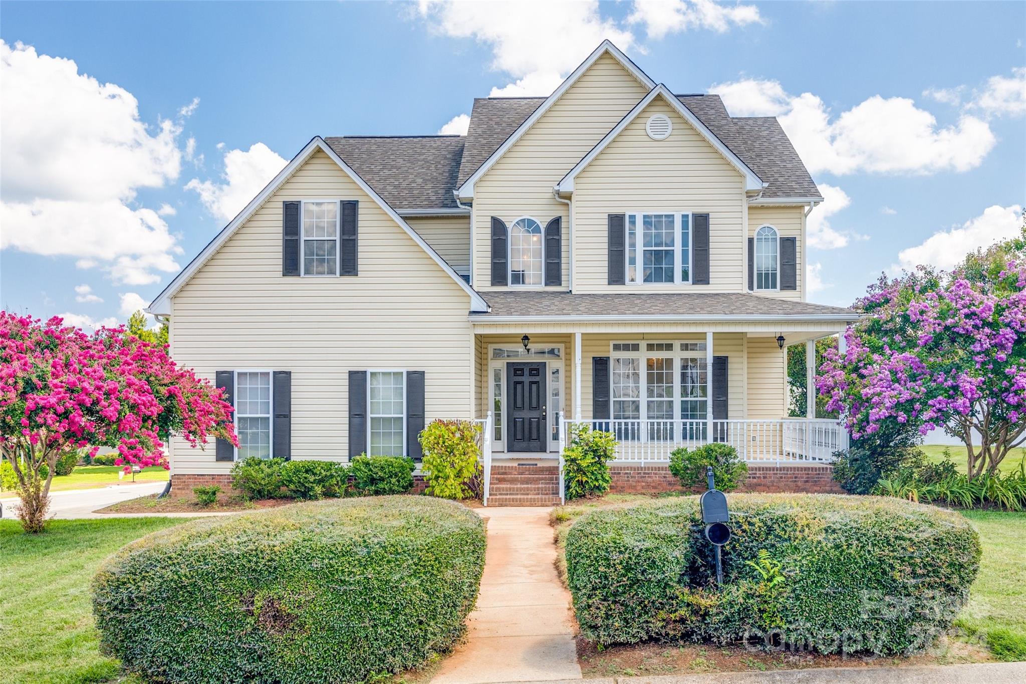 Welcome to the highly sought after neighborhood of Summey Knoll! This is the one you've been searching for! Corner lot, NO HOA, expanded driveway, rocking chair front porch, AND a screened-in back porch! Upon entry you'll be greeted by a spacious, 2 story foyer. Then continue on to find a formal dining room, half bath, living room, kitchen w/ ample storage, & a laundry room. Enjoy the newly installed LVP floors (2024), tankless water heater, newer roof (5-6 yrs old), & fresh paint (2024) providing a blank slate for incoming homeowners to make it their own! Upstairs, the primary bedroom features a tray ceiling & outfitted closet, while the primary ensuite offers double sinks, separate tub & shower, & a second closet. You'll also find 2 additional bedrooms, a large bonus room w/ a built-in, & a second full bath. Whether you prefer highway or backroads, being conveniently located to HWY 321 just north of I-85 provides multiple commute options to Charlotte & surrounding areas!