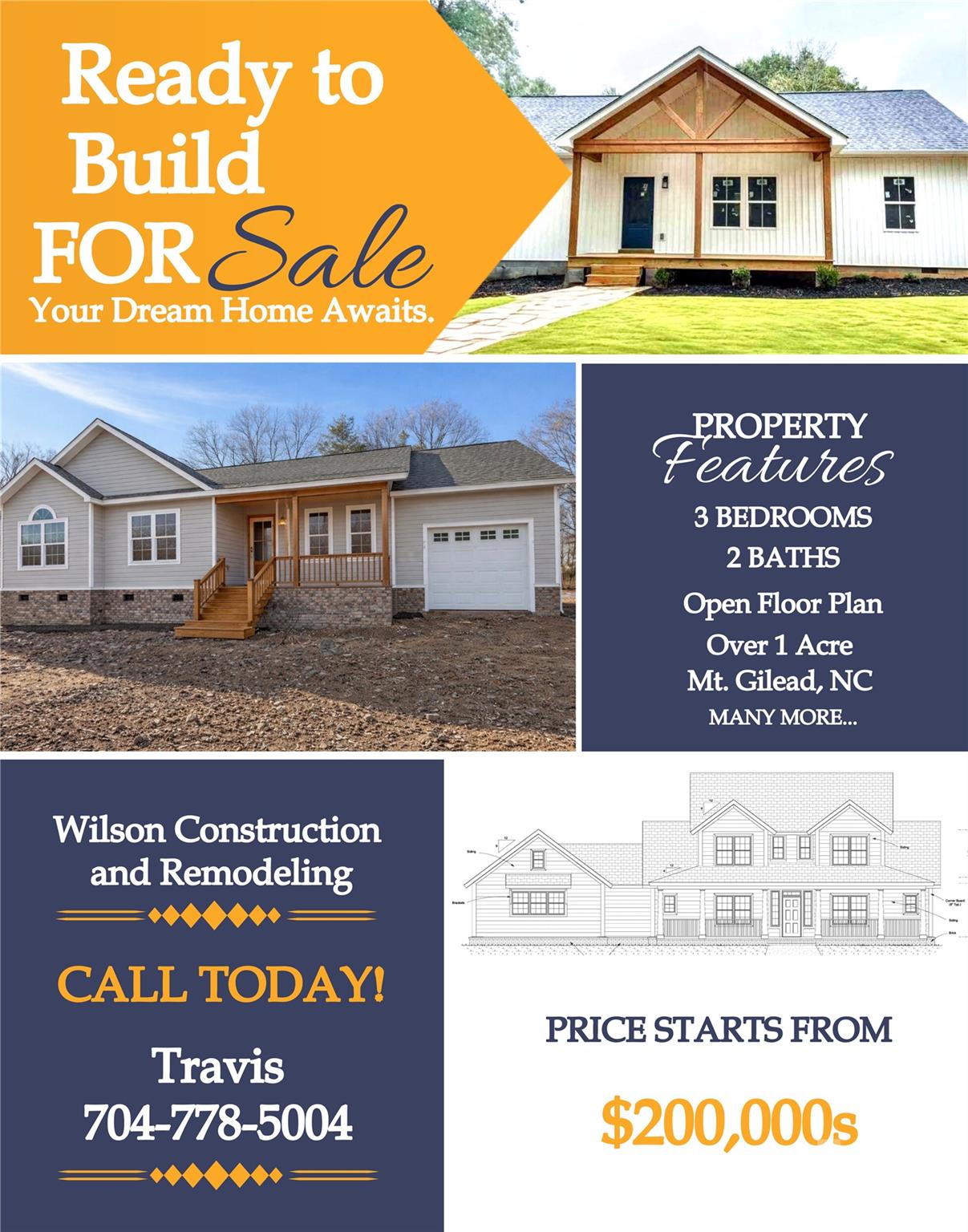 ** Ready to build home exclusively with Wilson Construction**
We have plans you can choose from or bring your own! Don't miss this opportunity to own over an acre of land less than 5 miles to Lilys Bridge public boat landing - Lake Tillery access! 
Agent is related to builder/seller