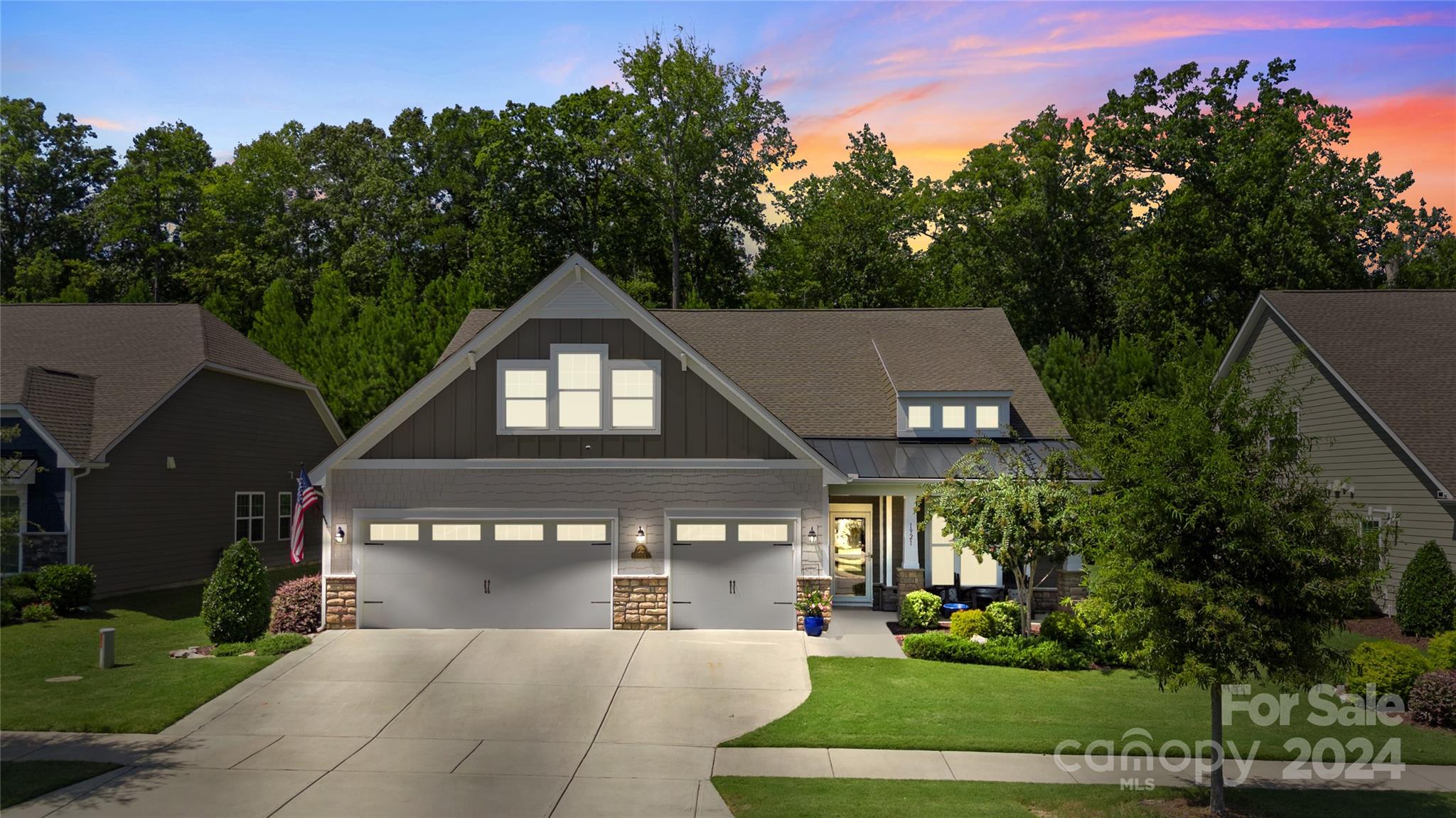 Welcome to your new, beautifully upgraded home, featuring a perfect blend of functionality & luxury. The exterior boasts hardboard siding, stone veneer, in-ground irrigation, & is perfect for both indoor and outdoor gatherings. Inside, enjoy an open floor plan with a gourmet kitchen featuring a double oven, gas cooktop (Energy Star appliances) & an oversized island. The entire home is enhanced with custom features,  including a whole-house RainSoft water filtration system, solar tubes, cozy living room fireplace, and more! Don't forget the spacious enclosed porch. The fenced backyard includes a BBQ gazebo, fire pit, & a Sunsetter electric patio awning. This meticulously maintained property also offers a 3-car garage with Husky steel storage cabinets & workbench, providing ample space for all your needs. Located in a gated community with amenities like a clubhouse, pool, and pickleball courts, this home is a must-see!