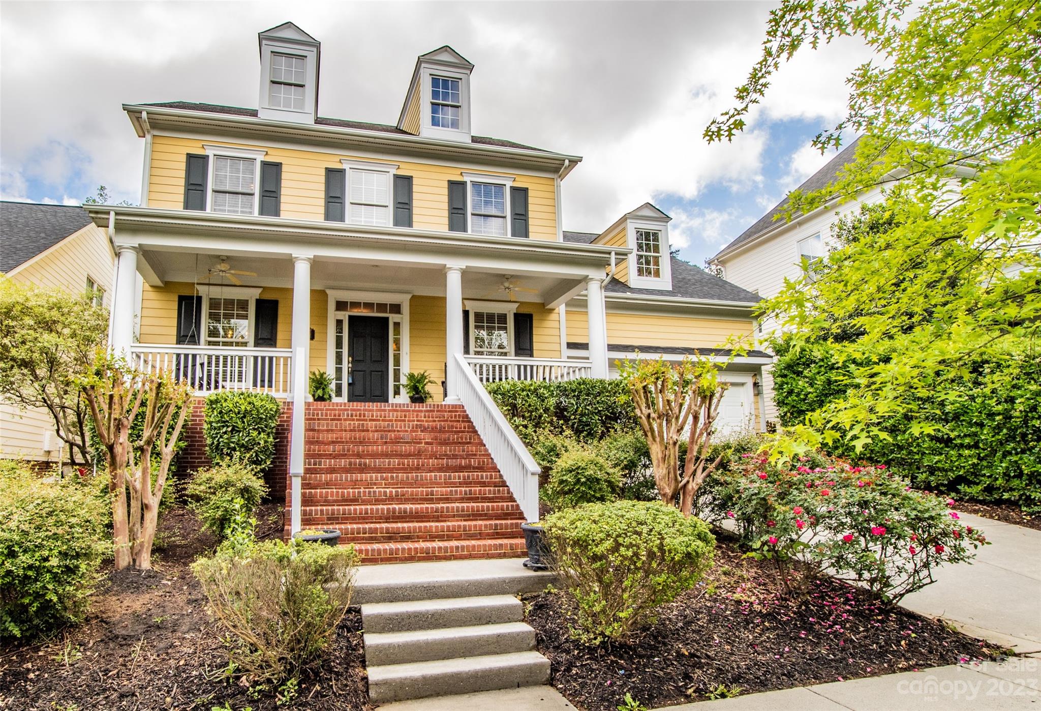 This beautiful home is a blank canvas waiting for you personal touch! Enjoy some front porch living, complete with a swing and elevated views of passing neighbors. This two-story home features cathedral ceilings and beautiful natural light in the living room, as well as an updated kitchen with large island, perfect for entertaining. Step right from the primary bedroom out onto the back deck and enjoy the private view of your garden. With an office space downstairs and bonus room upstairs, both featuring French doors, there is plenty space for work or play. Three additional bedrooms on the second floor feature a Jack & Jill closet, and Jack & Jill bathroom. Take advantage of all Baxter Village has to offer- clubhouses with pools and playgrounds, tennis courts, and all of the accessible sidewalks and trails throughout the neighborhood.  **Brand New Rheem HVACs installed June 7, 2023**