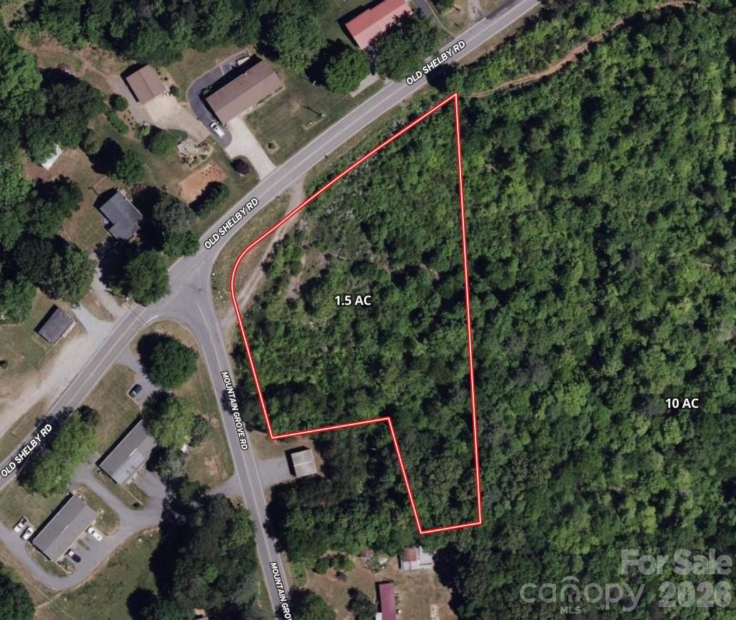 1.5 Acre lot located at the corner of Old Shelby Rd and Mountain Grove Rd. This lot is gently sloping toward the rear and would be a great place for a single family residence.