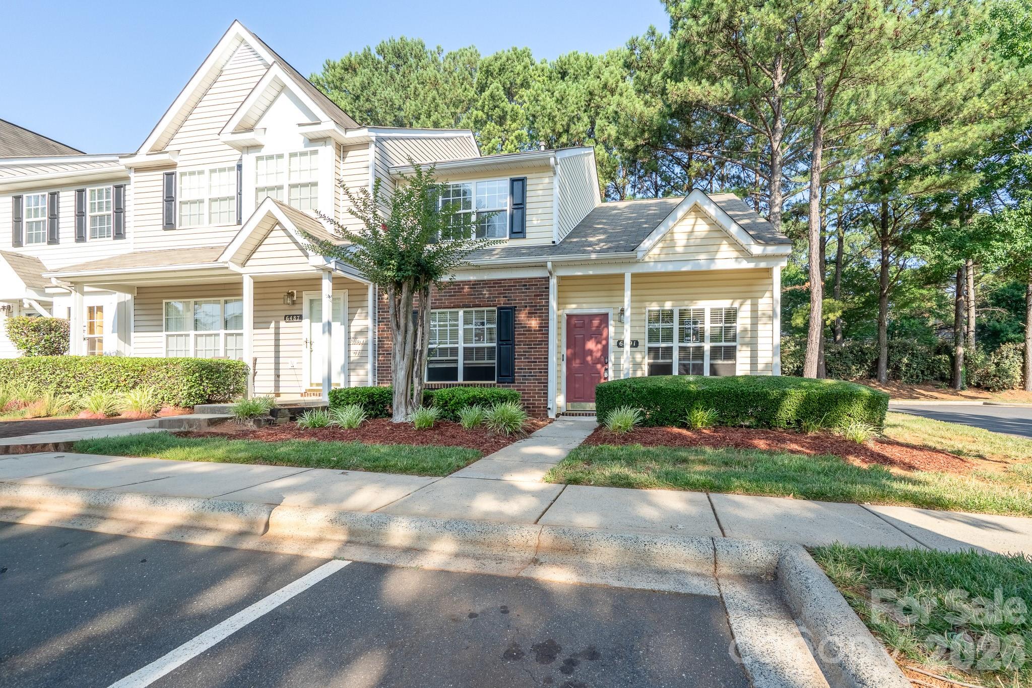 Welcome to this charming, beautifully laid-out townhome in the desirable Hunter Downs community! Featuring a highly sought-after 1.5-story layout, this home boasts a spacious 813 sqft main level with master bedroom paired with a private 578 sqft upper level, offering the perfect balance of open-concept living and architectural character. Step through the front door into an inviting living area with vaulted ceilings that maximize natural light. Through the back door you’ll find a relaxing private patio. Enjoy the peace of mind that comes with updated electric central air conditioning (2023). City water, city sewer, and publicly maintained roads make daily living effortless. In addition to its stunning layout and condition, the property is just minutes away from major grocery stores, 485, I-77, and Northlake mall! Best of all, the HOA covers water, exterior maintenance, and gives you direct access to the sparkling community pool and neighborhood clubhouse. Schedule your showing today!