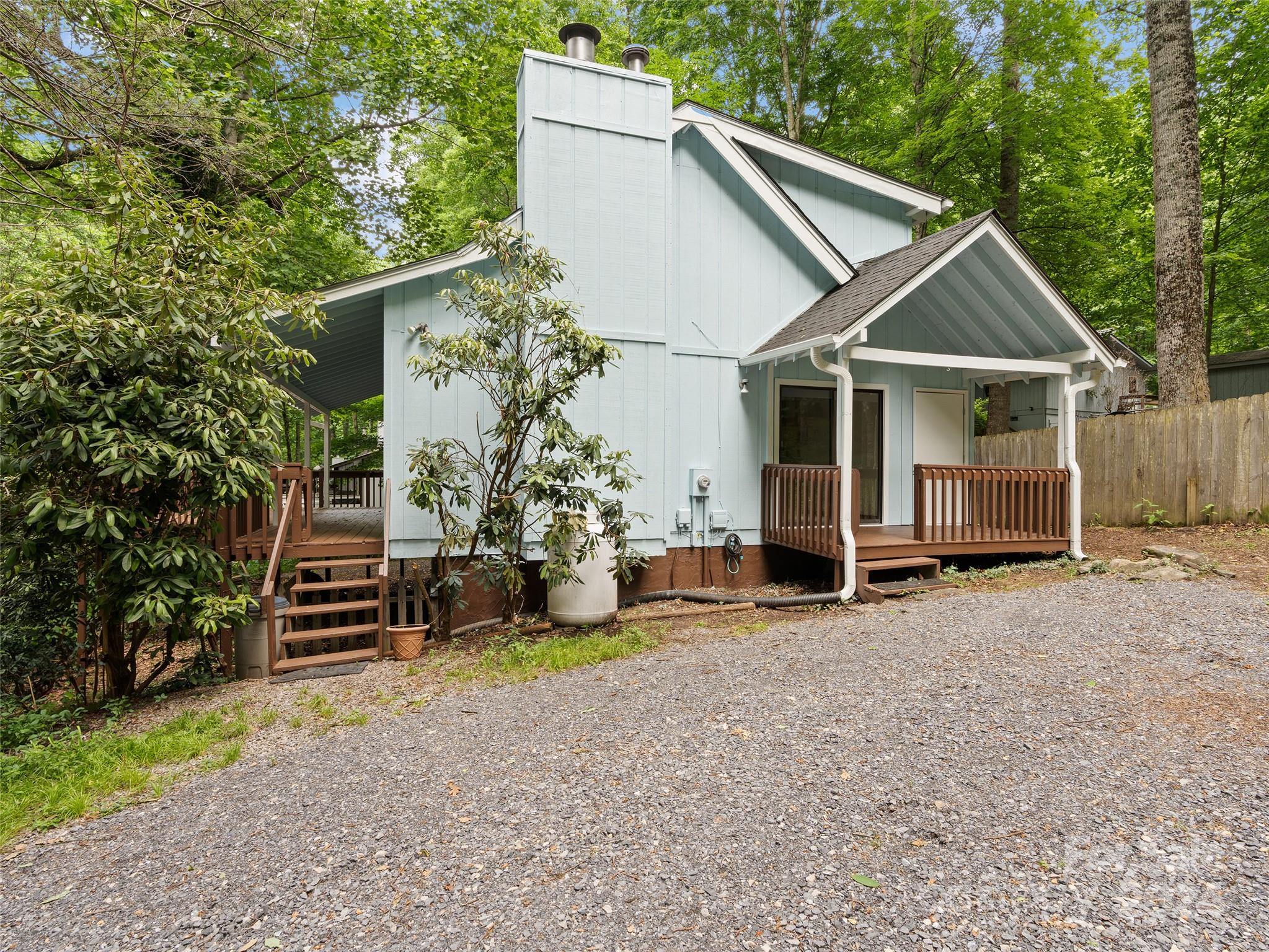New roof, gutters w/leaf guard, HVAC system, and interior/exterior paint!!! Cozy cabin in the woods! Maggie Valley mountain home with vaulted ceiling great room area area with open concept to the kitchen and dining area. 2 bedrooms and 2 baths with a loft to host an home office or relaxation area. A large front covered deck is perfect for relaxation of outdoor entertaining. Short term rentals allowed. Easy access, paved road, and high speed internet available. This well established subdivision is convenient to Waynesville, Blue Ridge Parkway, Great Smokies National Park and Cataloochee Ski Area. 17 miles to Harrah's Casino and 33 miles to Downtown Asheville.
