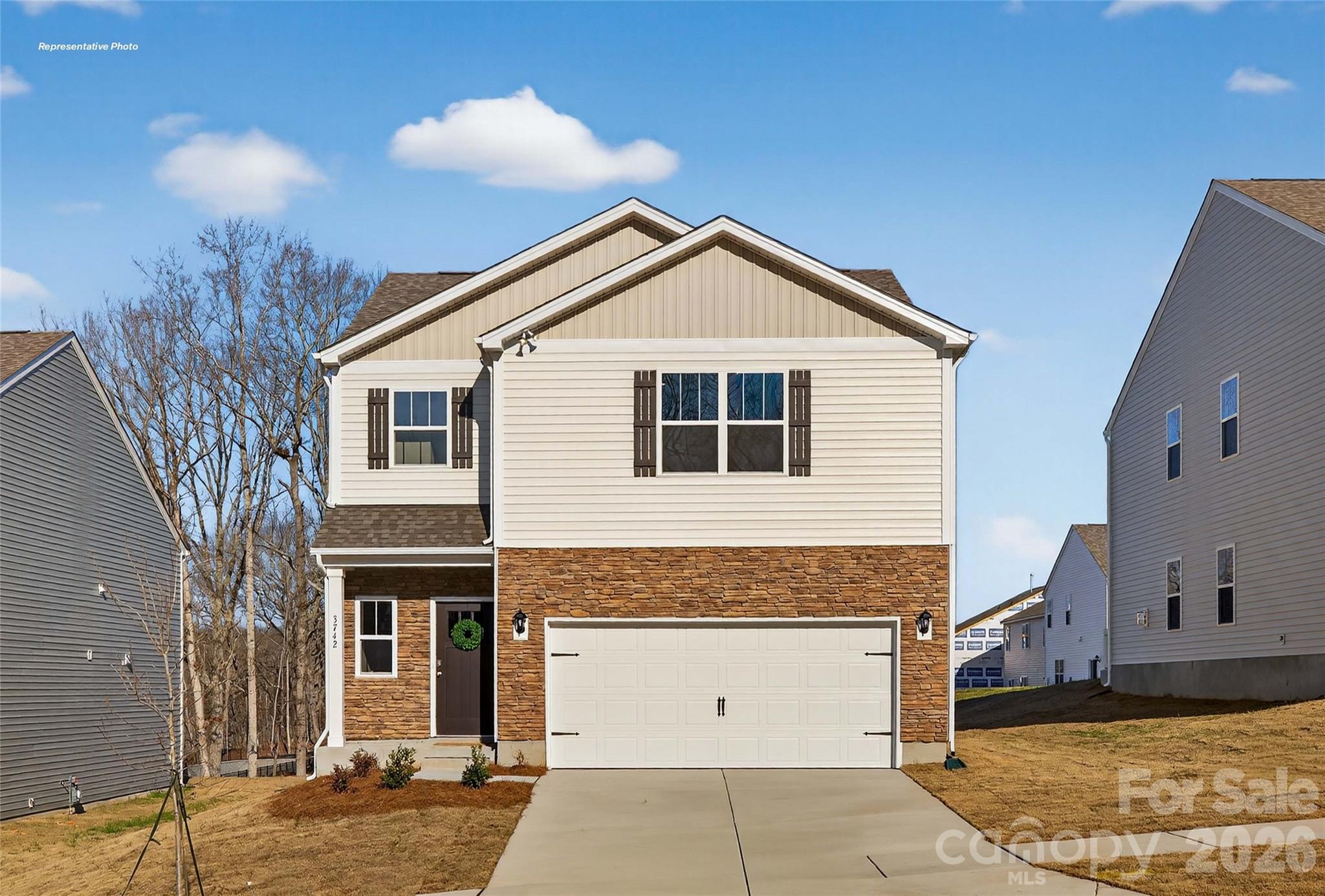 The Darwin is a spacious & modern two-story home that boasts an impressive level of comfort, luxury and style. This home features three bedrooms, two full bathrooms, one half bathroom and 2 car garage. The moment you step inside this home, you will be greeted by an inviting foyer that leads you into the heart of the home. The spacious and open kitchen is equipped with updated appliances, plenty of storage and a walk-in pantry. The kitchen island will be the gathering spot to make memories together. Primary suite is on upper level separate from the two additional bedrooms. Schedule your appointment today!