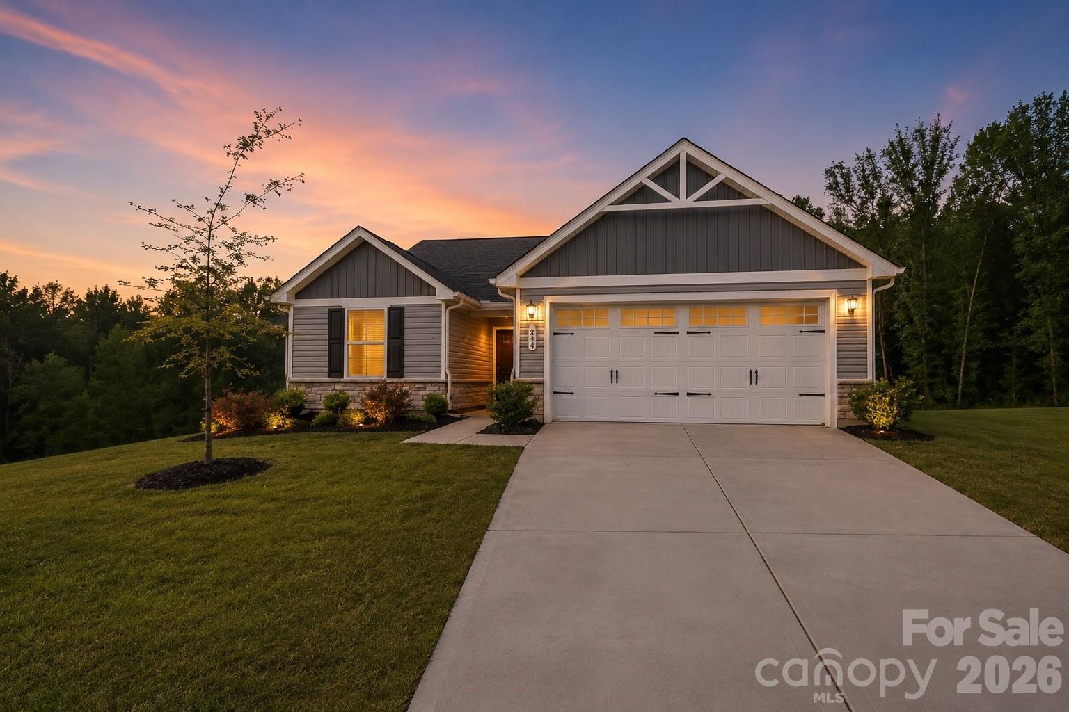Better than new and move-in ready without the wait! Built in 2023, this beautifully maintained ranch offers the upgrades, appliances, and finished touches that new construction often leaves out—saving you time and money from day one.

Step inside to an open and inviting floor plan featuring granite countertops, white cabinetry, and a spacious living area perfect for everyday living and entertaining. The kitchen comes fully equipped with stainless steel appliances—including refrigerator, washer, and dryer—so you can move in without the extra expense.

The private owner’s suite offers a large walk-in closet and plenty of space to unwind, while two additional bedrooms provide flexibility for guests, a home office, or hobbies.

Enjoy your covered back porch overlooking a peaceful wooded backdrop with no rear neighbors—perfect for relaxing evenings and added privacy.

Located in the desirable Rosegate community with sidewalks and street lights.

Skip the build time, avoid the extra costs, and move into a home that’s ready now.