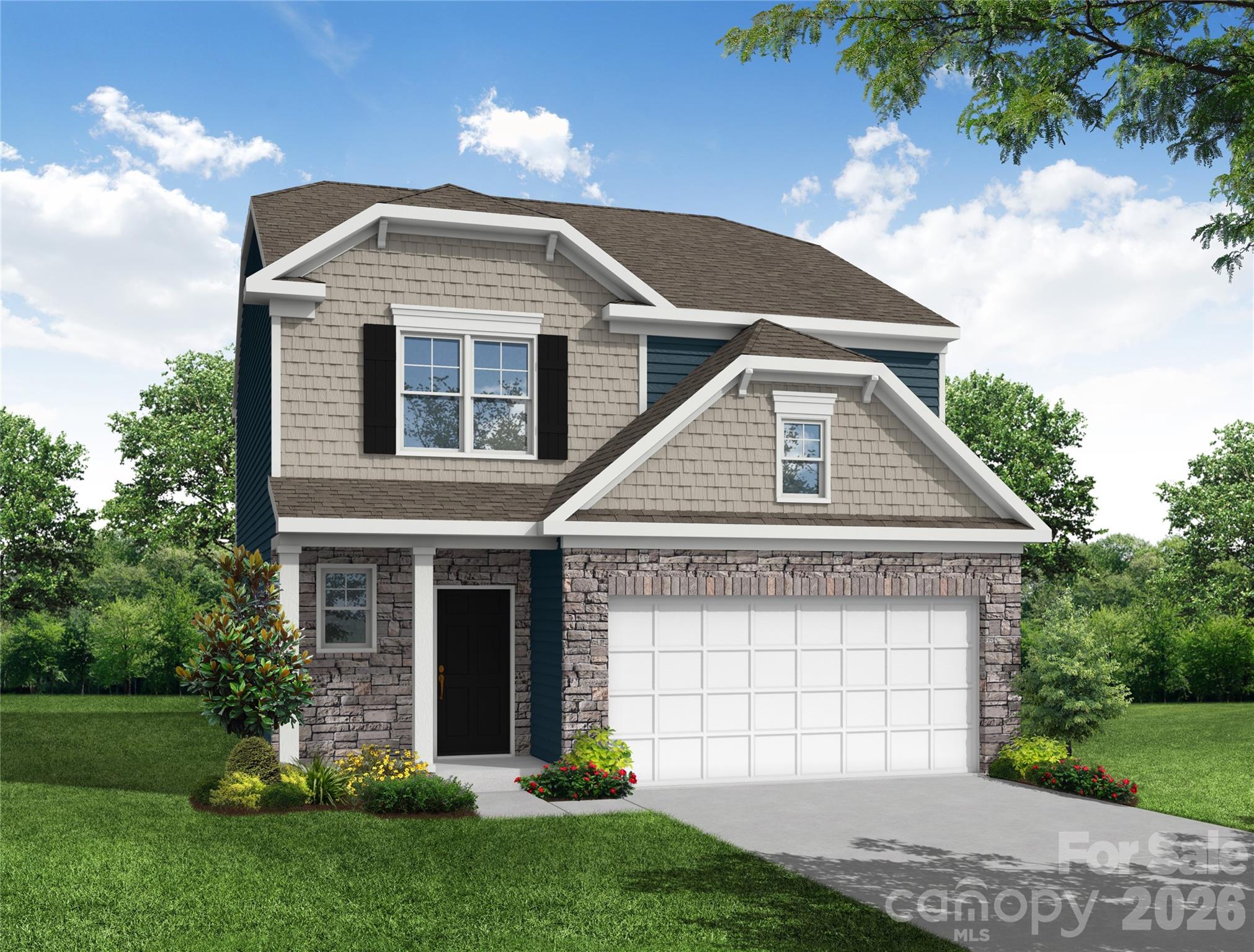 New boutique community in Charlotte near the University area with easy access to dining, retail, and interstates. This 2-story Ellerbe plan offers 3 bedrooms, 2.5 baths and almost 1,900 square feet of living space. The main living area features the family room with a Cosmo, direct-vent, gas fireplace, breakfast area that walks out to a covered porch, and a designer kitchen. The kitchen has white cabinets, quartz counters, tile backsplash, and stainless appliances including a range hood & gas cooktop. Lower cabinets, quartz counters, and backsplash extend into the breakfast area to create extra storage and a buffet for entertaining. The upper floor features the primary suite, two secondary bedrooms, a hall bath with tub/shower combo, loft, and the laundry space. Visit today and find out more about this exciting new community!
