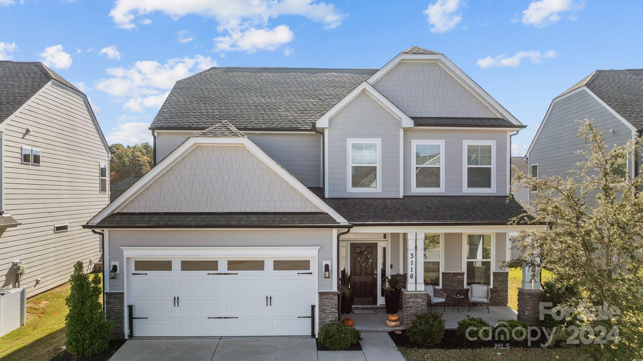 Fantastic move-in ready 3-story home! Home features 5 bedrooms, 4 full baths and more that 2,800'. Main floor has a guest suite and third floor has a spacious bedroom with full bath.  Primary bedroom along with 2 other ample sized secondary bedrooms, laundry room and a versatile loft area are on the second floor. Other awesome upgrades include a welcoming front porch, main floor study or dining room with French doors, luxury primary bath, vinyl plank flooring on the main level and oak tread stairs. Kitchen has white cabinets, a large island, quartz countertops and stainless appliance, including a gas range. Head to the outdoors to relax on the screened porch or paver patio with firepit and seating wall - perfect for entertaining. Enjoy the many amenities of Walnut Creek - resort-style pool with a splash area, clubhouse, workout facility, two playgrounds, tennis courts, baseball & soccer fields, walking trails and community pond.
