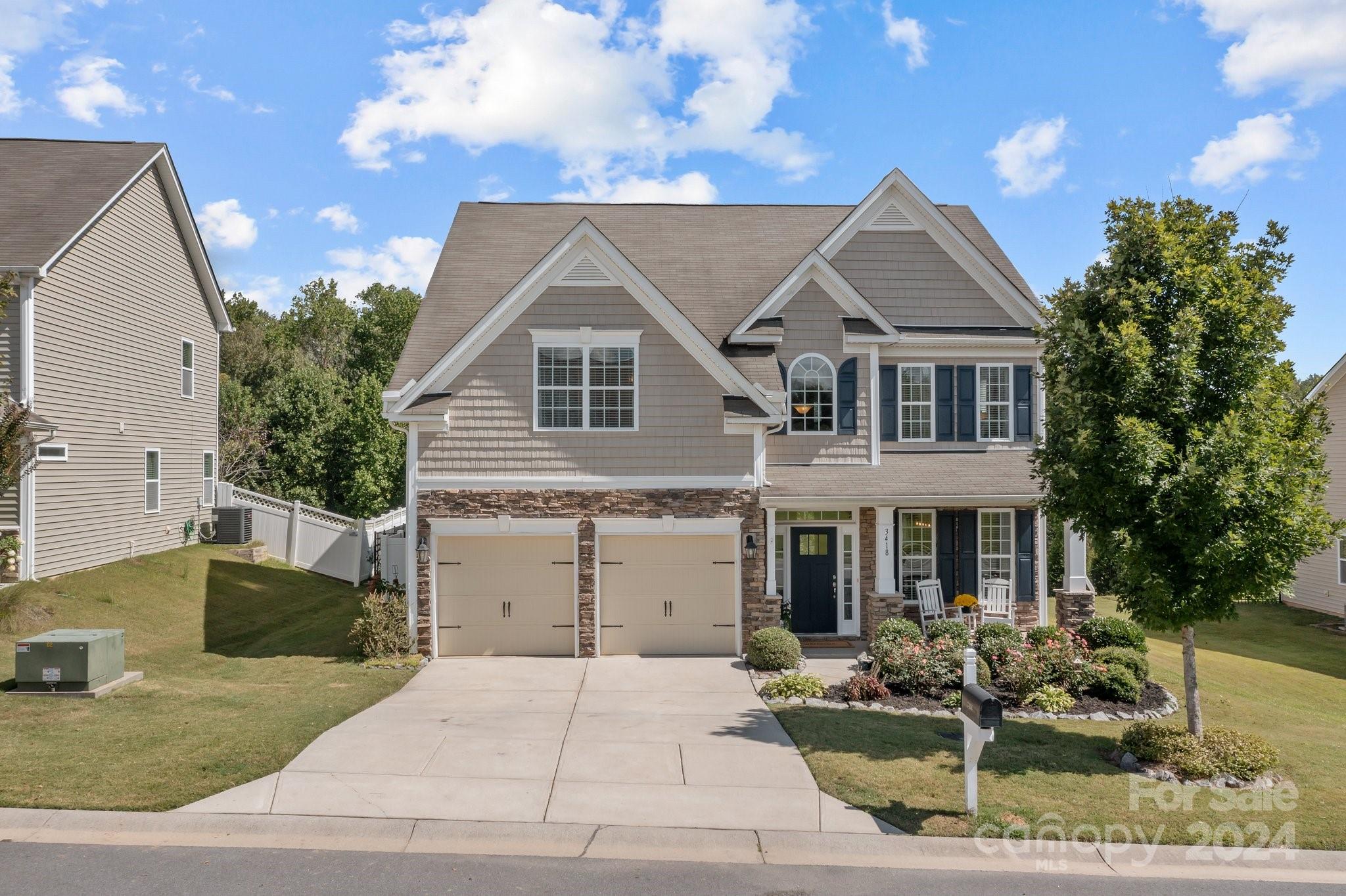 Lovely 5 BR/4 Bath home in amenity rich community! This immaculate home features an open floor plan, a formal Dining Room, massive Primary suite, gourmet Kitchen, fenced yard with tree views and massive covered patio.   The main level opens to the Kitchen with upgraded cabinetry, granite countertops & gas range, a breakfast area with morning light, Gas logs fireplace in the living room, 1 bedroom/office and a full bath. Second level features the Primary suite with large walk in closet, shower & soaking tub, 2 bedrooms, 1 full bathroom, and a huge Bonus/Bed with its own en-suite full bath. 
Enjoy the newer carpet downstairs, fresh paint throughout, storage galore, and the extended covered patio with tree views and no neighbors behind.  
This community features a massive pool, playground, tennis court, basketball court, volleyball court, clubhouse and active social events throughout the year.
Open House on Sunday! 1-3pm