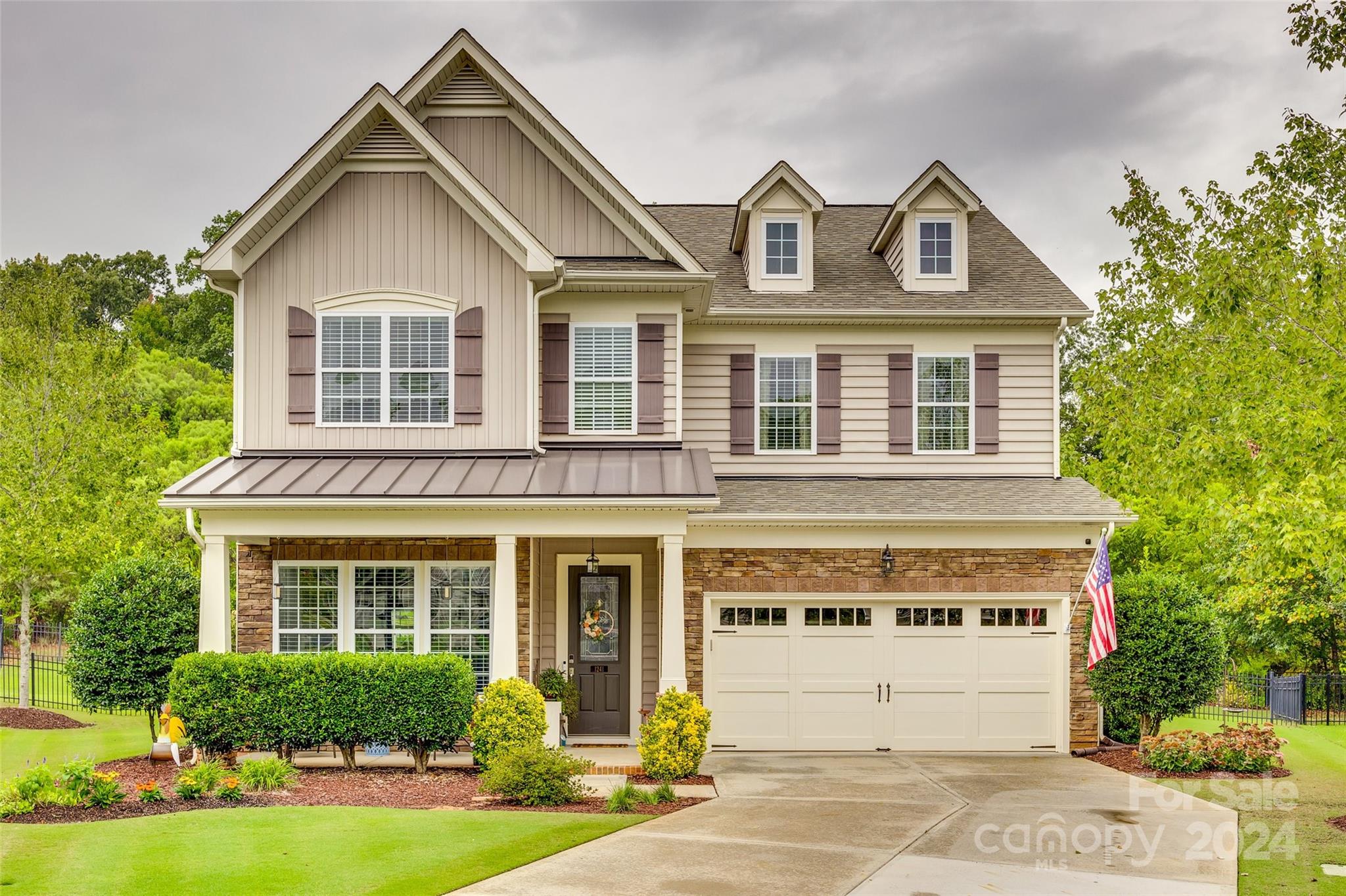 In highly desirable Reserve at Gold Hill this stunning home is sitting on over a quarter of an acre on a cul-de-sac lot exuding comfort & charm. This home has been meticulously cared for & it shows! The open layout welcomes you with a private home office, formal dining rm, drop zone & a chef-inspired kitchen featuring a granite island w/ seating, abundant storage, a gas range, double ovens & beautifully painted cabinets. Up, you'll find 4 bdrms, a large loft, oversized laundry rm & plenty of storage! The light-filled primary suite overlooks the backyard for maximum privacy & the ensuite features a soaking tub, glass shower & walk-in closet. Finally, the fully fenced FLAT backyard is a rare find & backs up to woods for total privacy. Host your next BBQ under the custom pergola on the spacious patio. Before you leave, take off your shoes & enjoy the soft hybrid bermuda grass! This community has a large neighborhood pool, clubhouse, green spaces & many fun community events.  Welcome Home!