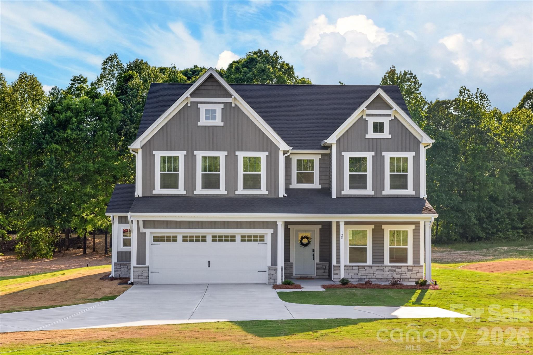 Available now, this semi-custom Kipling on over 1 acre offers approximately 2,900 sq ft, 4 bedrooms, and 2.5 bathrooms with a spacious two-story layout. The main level features a private Study, formal Dining Room, and an expansive Great Room with fireplace that flows into a well-appointed Kitchen with extended island and upgraded features, creating a functional space for everyday living and entertaining. Upstairs, the Primary Suite includes tray ceiling with ensuite and oversized walk-in closet. Three additional bedrooms, additional full baths, a versatile Game Room, and a convenient laundry room provide flexible living space. Designed with upgraded features throughout, this quick move-in home delivers comfort, space, and functionality. NO HOA.