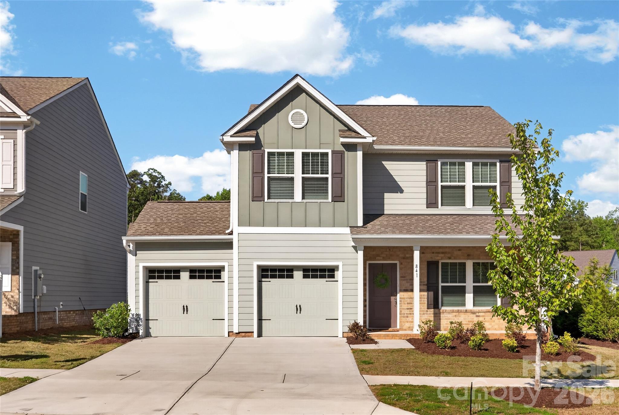 Conveniently located near Interstate 485 and the U.S. Route 74 Bypass, this well-maintained home offers approximately 2,200 square feet with a 2-car garage and thoughtfully designed living spaces. The main level features a private study, formal dining room, and an open-concept layout connecting the spacious Great Room to a well-appointed kitchen with quartz island—ideal for everyday living and entertaining.
Upstairs, the primary suite includes a generous bath, walk-in closet, and additional sitting area for added flexibility. Three secondary bedrooms, an additional full bath, and a convenient laundry room provide comfortable space for a variety of needs. Stylish upgrades throughout enhance the home’s appeal, while the refrigerator, washer, and dryer convey for added convenience. Enjoy a large backyard and added privacy with open common area beside the home and no direct neighbor on one side.