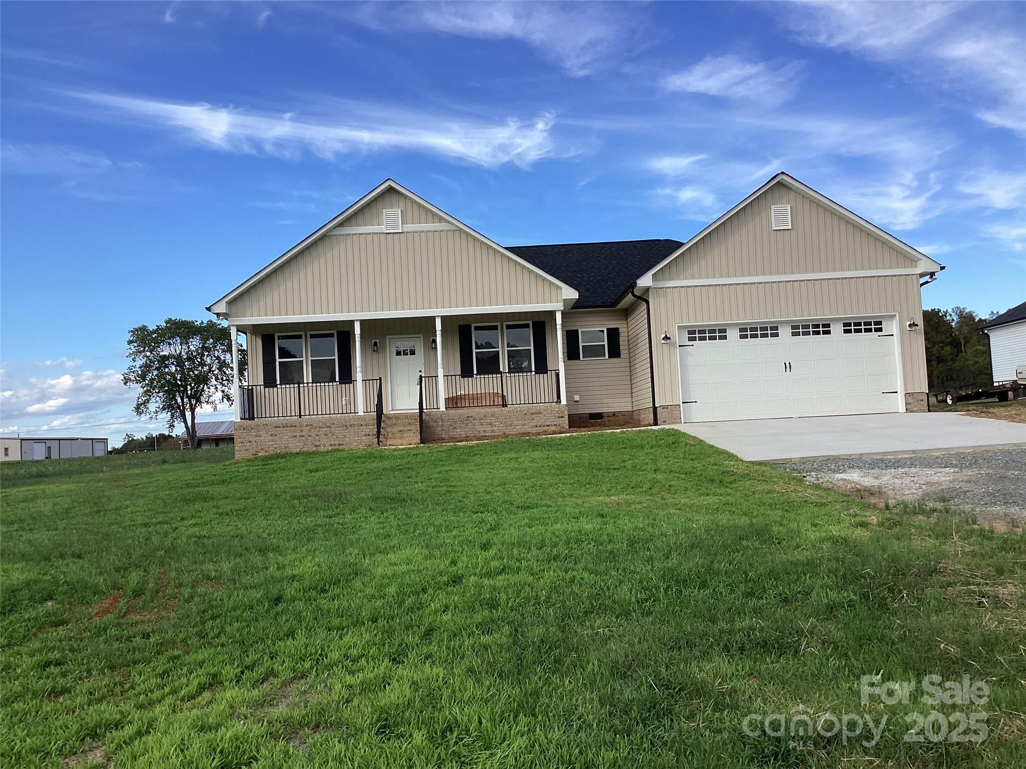 Newly completed 3 bed,2 bath home located in beautiful West Rowan. Situated on .68 acre lot, the new homeowners will have plenty of room for outdoor activities. The home has split floor plan, with large master suite that includes walk-in tile shower and granite countertops. Two other bedrooms share second bathroom with a tub/shower combo. Large kitchen/dining area includes island, granite countertops, custom cabinets and stainless appliances. Spacious 16x16 great room has all kinds of entertainment possibilities. All flooring is LVT vinyl planking. The two car garage is 22x30, with a pad poured in front of the garage for parking. 6x28 covered front porch as well as a 6x20 covered rear porch adorn the exterior of the home. House is located close to the Freightliner plant as well as a short drive to Salisbury, Mooresville or Statesville.