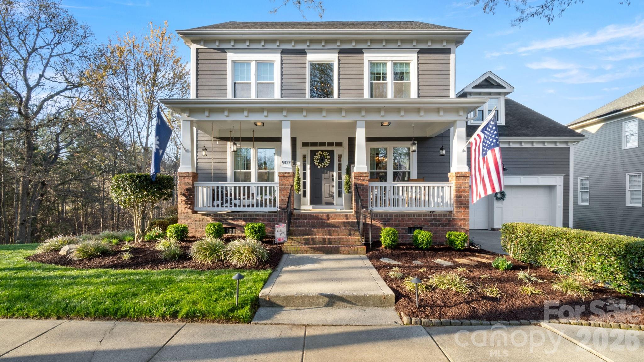 This stunning Saussy Burbank home sits on a corner lot with a wooded backyard, giving you privacy and easy access to miles of hiking and biking trails! The interior is uniquely designed and immaculately maintained by the current owners.  Featuring a new chef’s kitchen with top of the line appliances, and a bright open floor plan. The dining and kitchen area transitions seamlessly outdoors to a screened porch and a separate grilling deck. The main level primary suite includes an updated bathroom with double vanities, a garden tub, and a spacious walk in closet. 

As a fully integrated smart home, the property offers modern tech throughout its versatile layout. Upstairs you will find three bedrooms, a Jack and Jill bath, a second full bath, and an oversized bonus room that easily serves as a fifth bedroom. The standout and rare feature of this home is the basement finished with authentic Pennsylvania Bluestone floors, a full custom bar, a private office, and a dedicated workout/flex room. This level opens directly to a heated pool and private wooded lot. 

Enjoy access to two community pools, tennis courts, playgrounds, and nature trails.  This home is within walking distance of the shops and dining on Baxter's Market Street and just minutes from grocery stores and daily essentials. Plus, being right off I 77 makes for a quick and easy commute to Uptown Charlotte and the airport. Come see all the unique features that make this home a true standout in Baxter, showings begin March 27th!