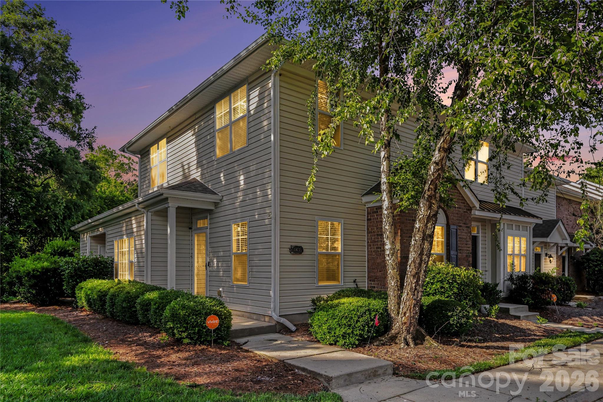 Move-In Ready Corner Unit Townhome

This beautifully maintained 2-story townhome offers 3 spacious bedrooms and 2.5 baths in a desirable corner-unit location. The primary suite is conveniently located on the main level, while the additional bedrooms provide generous space upstairs.

The sunken great room flows seamlessly from the dining area and kitchen, creating an open and inviting layout. Gleaming hardwood floors and high ceilings throughout the main level add warmth and style. Enjoy relaxing on the covered side porch, perfect for morning coffee or evening downtime.

This home also includes two designated parking spaces located next to guest parking for added convenience.

Ideally situated just minutes from the airport, Uptown Charlotte, Carowinds, Charlotte Premium Outlets, and Rivergate Shopping Center—offering easy access to dining, entertainment, and major highways.

A fantastic opportunity for comfortable, low-maintenance living in a prime location.