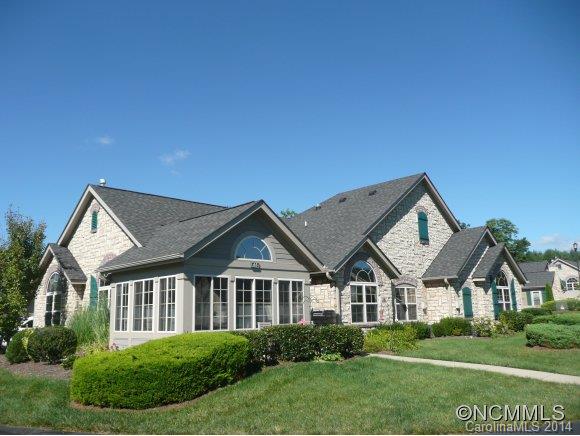 ****Owner Financing Available!****MAJESTIC MOUNTAIN VIEWS! Sit on front patio or inside the quiet comfortable SunRoom & watch the morning sunrise over the incredible Mountains... Best Mt. Views! All one level living in a wonderful Active Adult Style Community with Clubhouse, Pool & Exercise Rm.   Two BDRMs plus a Den/Office or Guest Room & Bright Sunroom. Custom Stone Gas F/P. Many upgrades! No maintenance & only 10-12 min.D/T Ash'ville