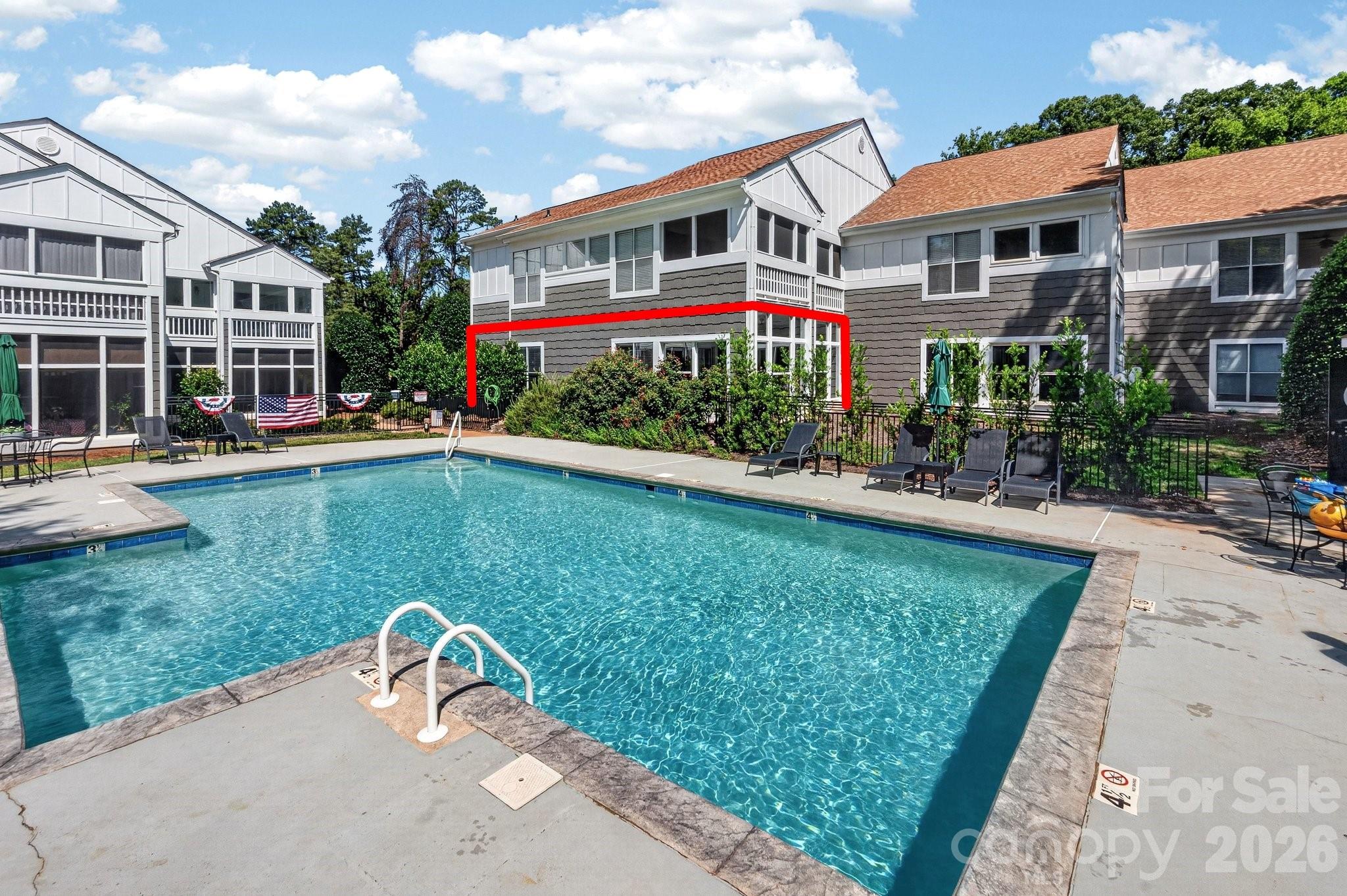 Ground floor end unit condo in the Tennis Villas complex of Davidson Landing. Waterfront community with lake access, boat slips, pool, pickelball, tennis, basketball, and walking/fitness trials. Convenient ground floor location with no steps. The end unit provides additional windows with more natural light. Glass enclosed rear porch provides additional living space and lots of morning sunlight. The interior of this condo has been updated with kitchen cabinets, countertops, tiled backsplash, vinyl plank floors, and extensive crown molding. Both bathrooms have updated tile shower walls to the ceiling. Both bedrooms have walk-in closets. The seller has two boatslips in Stone Harbor in Davidson Landing that can be purchased in addition to the condo. One slip is 24 feet and one is 30 feet.