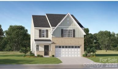 The single family home hosts a guest bedroom on the first floor. A spacious open floorplan that connects an inviting Great Room, breakfast nook an kitchen offering quartz countertops and tile backsplash. Located upstairs is the primary bedroom, large bonus room, and 3 additional bedrooms. Luxury vinyl plank flooring, quartz tops in the kitchen and tile backsplash at no extra cost! Cannon Village is a master-planned community offering new single-family homes and townhomes to a great location in York, SC. Future amenities will include a swimming pool, cabana and dog park.