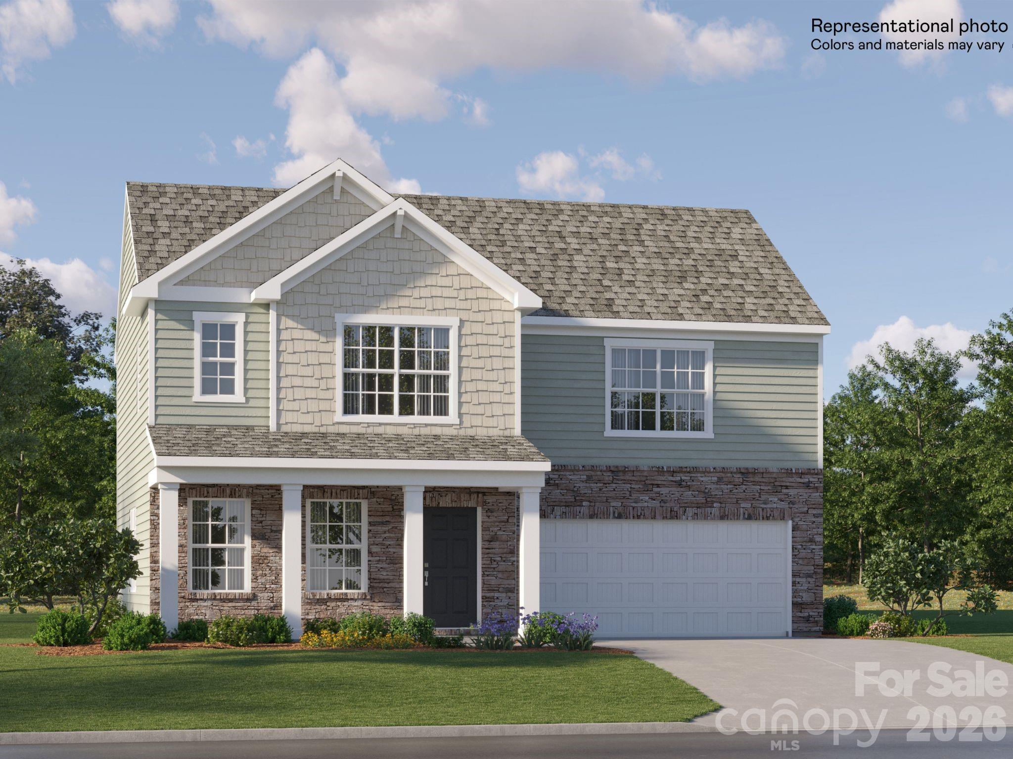 This two-story Bishop floorplan features a smart layout designed for ease of use. On the first floor is a spacious Great Room ideal for entertainment, which has direct access to the breakfast room and a fully equipped kitchen, perfect for seamless everyday living. Found upstairs is a multipurpose loft surrounded by two secondary bedrooms and the serene owner’s suite with a full-sized bathroom. Plus, our signature Everything's Included program means you will get quartz or granite kitchen countertops, stainless steel appliances, luxury vinyl plank flooring, and so much more at no extra cost! Creekside Cottages is located in beautiful Bessemer City in Gaston County. Residents will enjoy future onsite amenities including a playground, dog park and multiuse trails. Creekside Cottages is located conveniently nearby highways, medical facilities Crowders Mountain, Gastonia, Belmont, and Kings Mountain Golf Course.