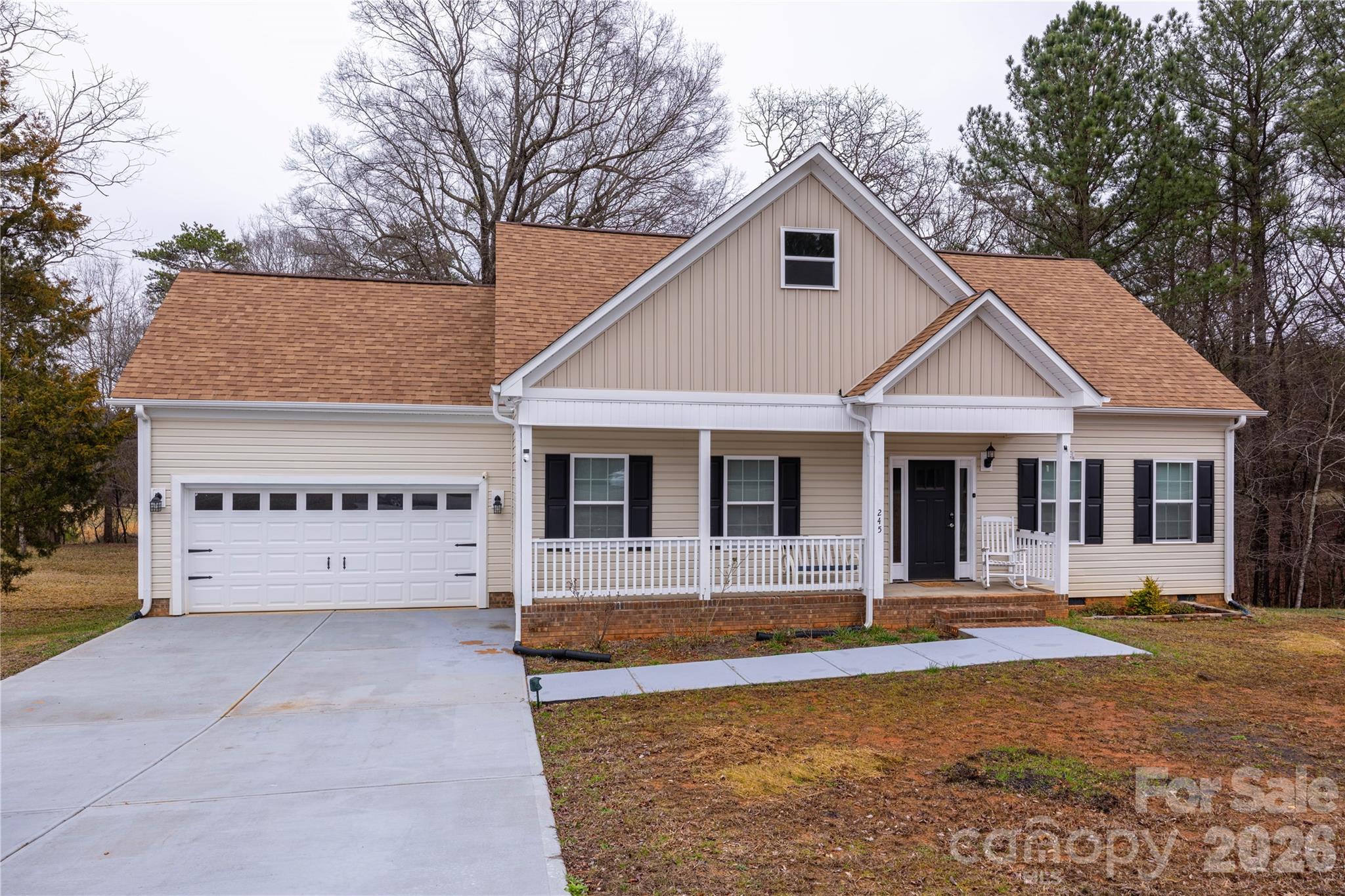 MOTIVATED SELLER! Up to $7,500 in Buyer Incentives Available!

Built in late 2024/2025, this beautifully designed 3-bedroom, 2-bath home offers the perfect blend of modern comfort and private living. Tucked away on a quiet street with no close neighbors, you’ll enjoy rare seclusion while still being conveniently located near everyday essentials.

Step inside to a bright open-concept floor plan ideal for both daily living and entertaining. The spacious living area flows seamlessly into a stunning kitchen featuring granite countertops throughout the kitchen and bathrooms, stainless steel appliances, stylish finishes, and plenty of prep space. All three bedrooms are generously sized, and the primary suite includes a walk-in closet and private full bath.

Relax on the back deck or covered porch overlooking the expansive one-acre lot — the perfect setting for morning coffee or evening gatherings. The property also features a private driveway and a two-car garage, offering both convenience and ample parking.

Enjoy easy access to Moss Lake and the community boat ramp, while being just minutes from schools, restaurants, shopping centers, and major highways. Located approximately 45 miles from Charlotte, this nearly new home offers peaceful living without sacrificing accessibility.

A wonderful opportunity to start your next chapter!