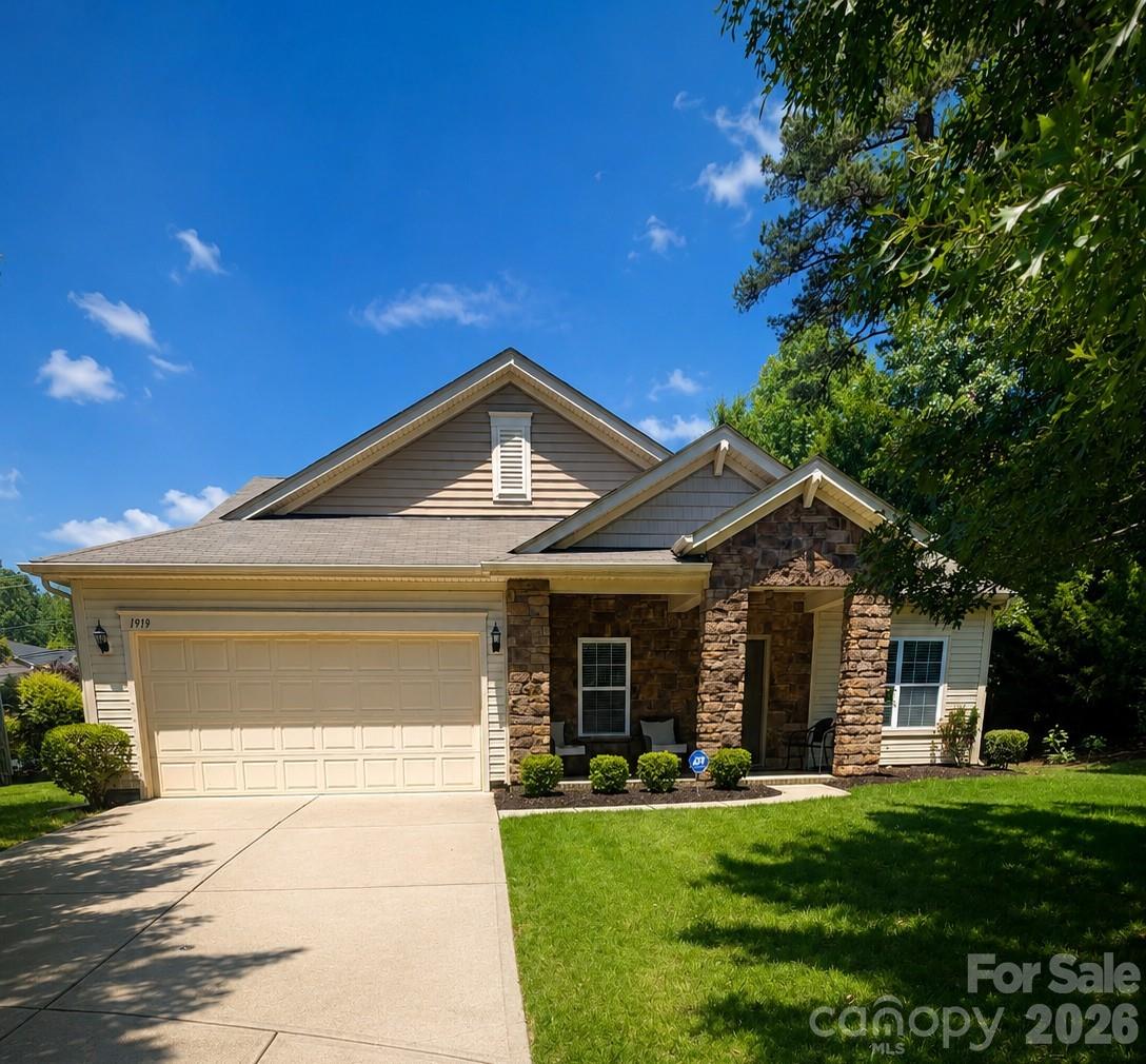 Welcome to 1919 Corriente Ct., a beautifully maintained 4-bedroom, 2-bath home offering 2,834 square feet of comfortable living space in the desirable Farms at Back Creek community. Nestled on a quiet cul-de-sac, this move-in-ready home combines the convenience of main-level living with the flexibility of additional upstairs living space.

The thoughtfully designed floor plan features all four bedrooms on the main level, providing easy everyday living. Upstairs, the spacious loft offers endless possibilities as a home office, media room, playroom, fitness area, or second living space. Fresh interior paint enhances the home's bright and inviting feel, while the well-maintained condition reflects pride of ownership throughout.

The kitchen opens to the main living areas, creating an ideal space for entertaining and gathering. All appliances convey, including the washer and dryer, making this home truly move-in ready.

Located in the sought-after Farms at Back Creek community, residents enjoy access to a neighborhood pool and a convenient location near I-485, I-85, University City, UNC Charlotte, Concord Mills, shopping, dining, and entertainment. Whether commuting to Uptown Charlotte or enjoying the many nearby amenities, this location offers both convenience and accessibility.

Don't miss this opportunity to own a spacious home with all bedrooms on the main level, a versatile loft, and a desirable cul-de-sac location.