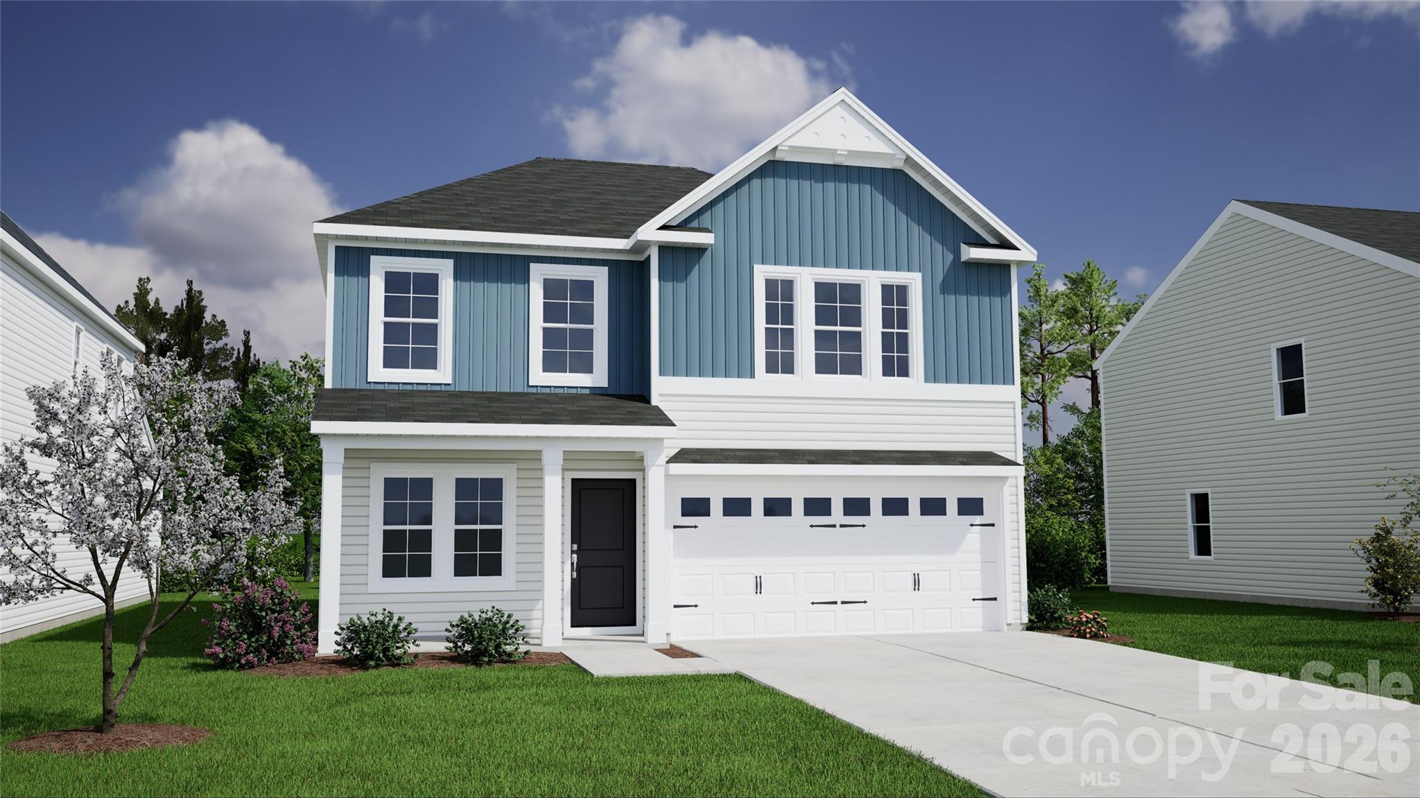 The Guilford Floor Plan offers a thoughtfully designed layout featuring 4 bedrooms and 2.5 baths, with a main-level office that’s perfect for working from home or creating a flex space. Upstairs, the primary suite impresses with a spacious vaulted ceiling, double vanity sinks, and a large, tiled shower complete with a bench and built-in shelf, along with an oversized walk-in closet. Three additional bedrooms and a generous loft provide versatile living and entertainment space for everyone. The open-concept main level showcases a large great room that flows seamlessly into the eat-in kitchen, with luxury vinyl plank flooring throughout, including the office. A stained split staircase, coordinated to match the luxury vinyl plank flooring, adds a stylish architectural focal point. Enjoy outdoor living on the 12’ x 10’ covered, screened-in rear patio, complete with a ceiling fan—ideal for relaxing or entertaining year-round. Additional features include a garage keypad and a video doorbell with a 3-year subscription included and rear flood light, offering both convenience and peace of mind.