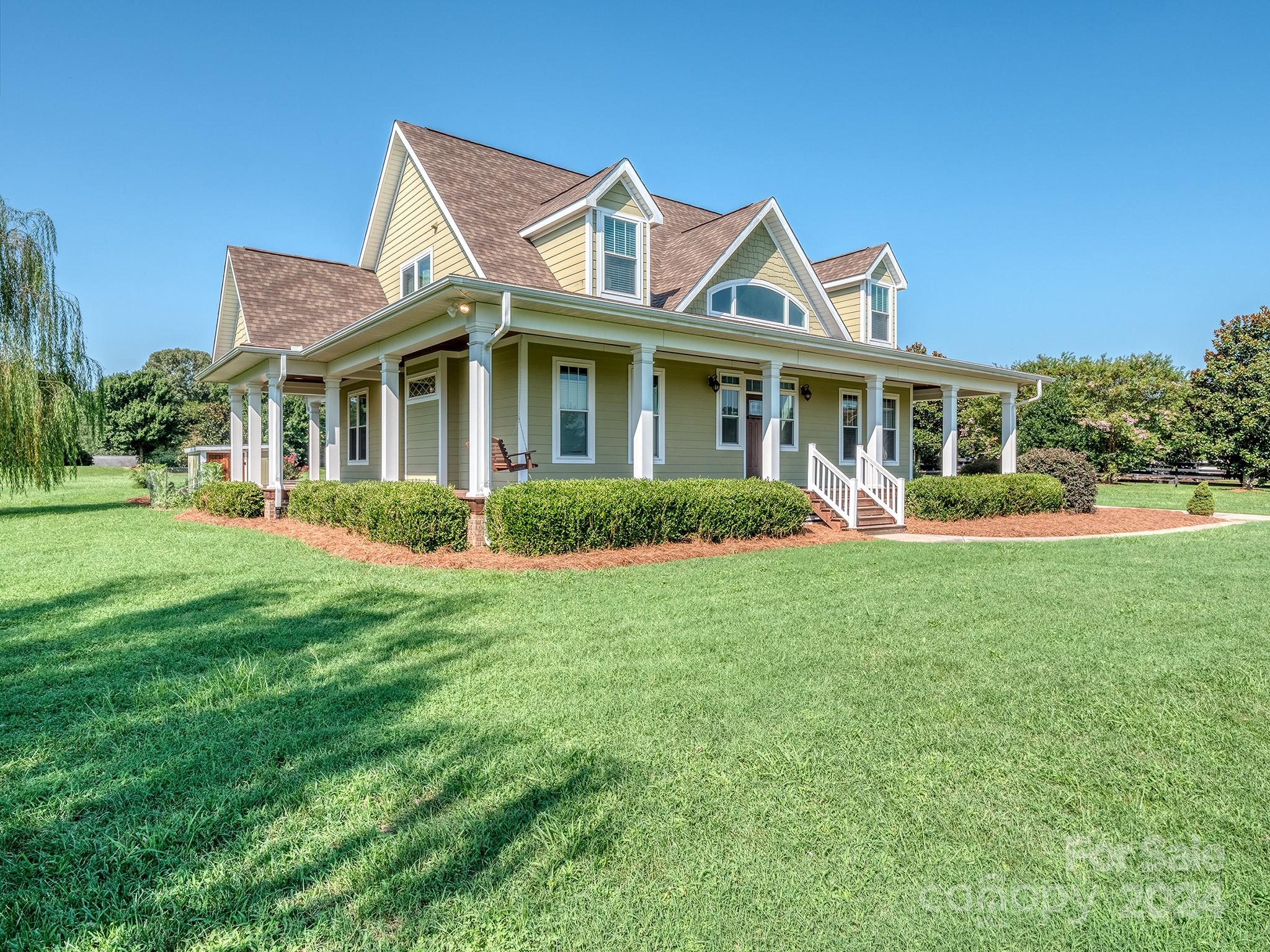 Gorgeous home in country setting & just a mile to Downtown Clover- Well thought out floorplan with tons of natural light & open concept- Wrap around, covered porch- Oversize garage- Amazing outdoor space with huge deck & pool- Large, level private lot to enjoy all your outdoor living space- Primary suite on main level with luxury bath & walk in closet- Guest suite on main level- Laundry room with utility sink & storage- Two generous secondary bedrooms upstairs with great closet space- Bonus room/Flex space over garage with separate entrance- Recently refinished hardwood floors on main level in pristine condition- Amazing kitchen with double islands, tons of cabinet/counter space & so much room to spread out- Gas range- Living room/Flex space on main level- Large family room with vaulted ceilings and gas fireplace- Tons of walk in attic storage- Beautiful community with large lots, custom homes and friendly HOA- Just too much to list! Call anytime for details or your private showing