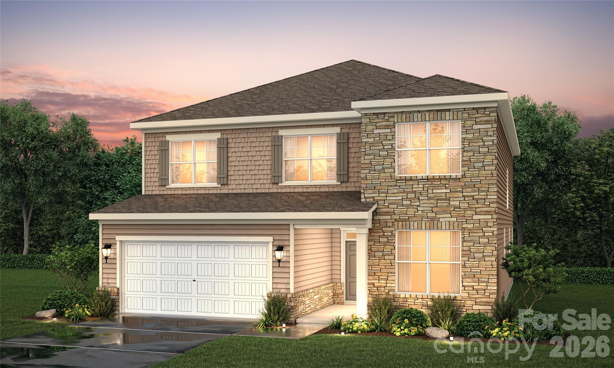 New homes for sale in Locust, NC, at the Running Creek Community! The Red Cedar plan offers two floors of comfortable living space designed with your lifestyle in mind. A secluded bedroom with a stunning bay window and a private full bath is located near the front entrance. Just beyond the foyer, an expansive great room leads to a well-appointed kitchen—boasting a charming dining area with direct access to the patio, a large center island, and a sizable walk-in pantry. You’ll also appreciate a functional valet entry on the main floor. Upstairs, you'll find three additional secondary bedrooms—each with walk-in closets—a full hall bath, a spacious loft, and a convenient laundry room. The lavish owner’s suite showcases a private bath with dual vanities, a benched shower and a generous walk-in closet. A large park, complete with sports fields, tennis courts, a dog park, and more, is nearby.