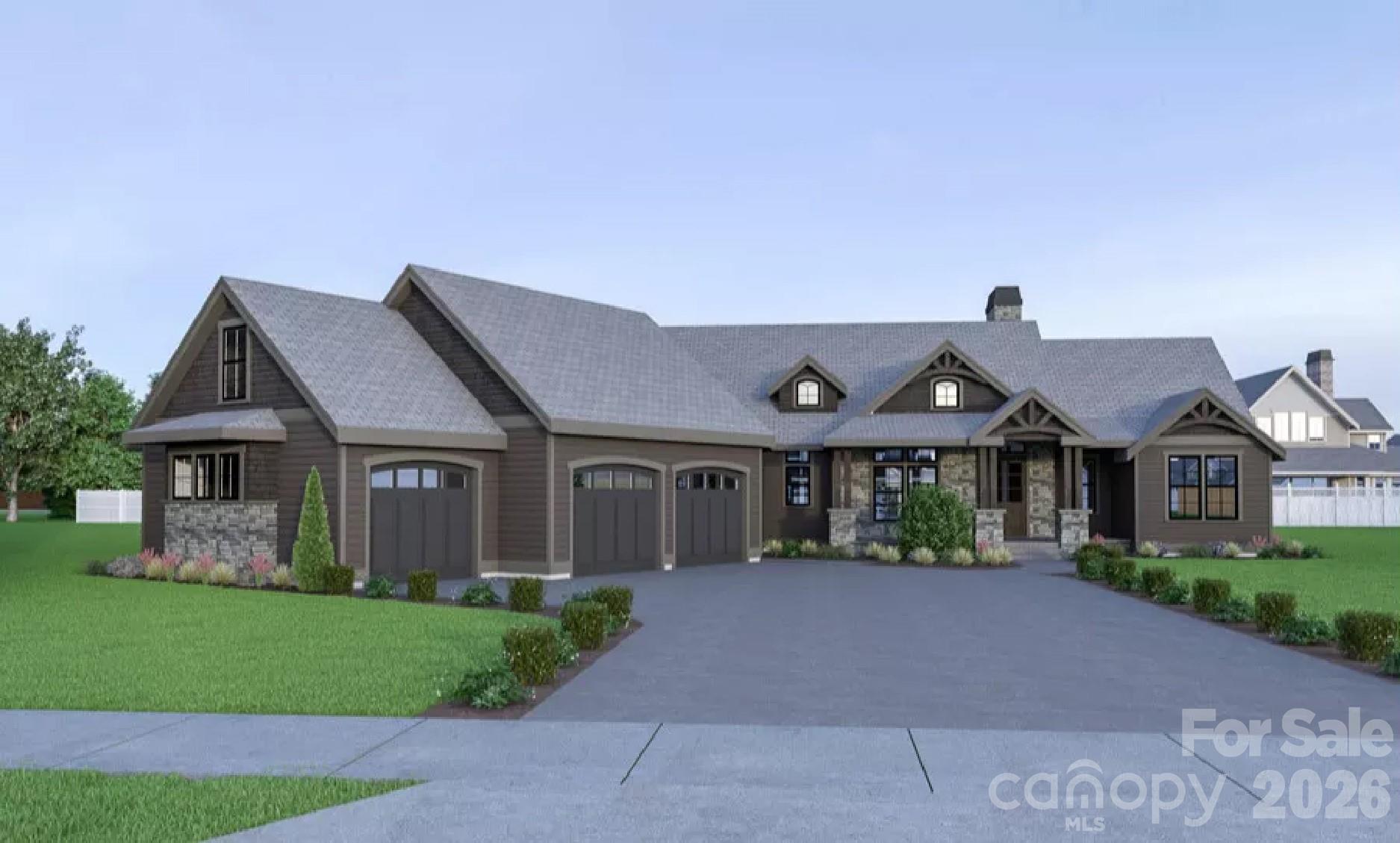 Luxury custom build offering refined single-story living on a 0.71-acre waterfront lot on Lake Hickory, located within the gated Waterfront Harbor community! This thoughtfully designed one-level residence features a dramatic vaulted family room anchoring an open-concept layout ideal for both everyday living and entertaining. The gourmet island kitchen flows seamlessly into the dining and living areas, while a cozy sitting room with fireplace provides an inviting secondary gathering space.

The private primary suite is a true retreat, highlighted by vaulted ceilings, a spa-inspired en-suite bath, and an oversized walk-in closet. Two spacious secondary bedrooms offer flexibility for guests, home office use, or additional living needs. Outdoor living is enhanced by a covered rear deck designed to take full advantage of the lake views and peaceful setting.

Additional highlights include a 3-car angled garage offering excellent storage and curb appeal, plus a versatile bonus room above the garage - ideal for a guest suite, home gym, media room, or storage. The expansive building envelope allows for customization and thoughtful home placement on this private lakeside lot.

Situated just minutes from Hickory shopping, dining, and daily conveniences, this waterfront homesite is ideal for full-time living or a weekend retreat. Enjoy lake access for boating, fishing, swimming, and kayaking while still being close to town conveniences.

Proposed build. Renderings, floor plans, pricing, and specifications are for illustrative purposes only and subject to change. Final pricing, features, and timeline to be confirmed.
