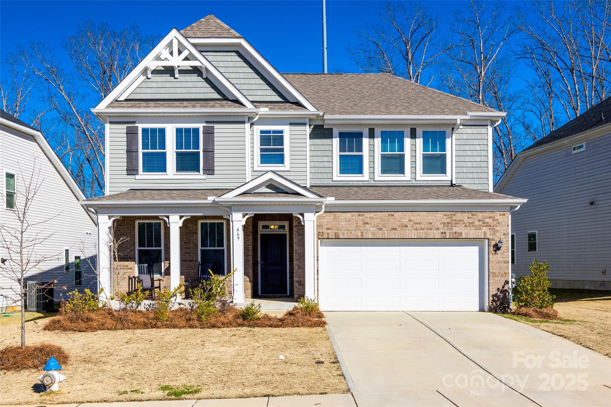 Discover a move in ready gem loaded w/ builder upgrades and filled with modern design & styling. Four bedrooms, 2.5 including a large loft perfect for a playroom or second living area. The entry is flanked by a formal study/dining room with coffered ceiling, French glass doors, & flexibility for dining or office space. Luxury vinyl plank is throughout the entry, kitchen, dining area, and great room. The heart of this home is the stunning kitchen with sleek modern onyx cabinets, luxurious quartz countertops & herringbone backsplash. Perfectly blending style and functionality, this space is ideal for cooking and entertaining. The open layout seamlessly connects the kitchen to the family room. The primary room is conveniently located on the main and features an oversized zero entry shower, dual sinks, water closet & walk-in closet. Upstairs you'll find 3 generously sized bedrooms. Large walk-in attic space storage w/ potential for finishing. Community offers pool ,cabana & walking trails.