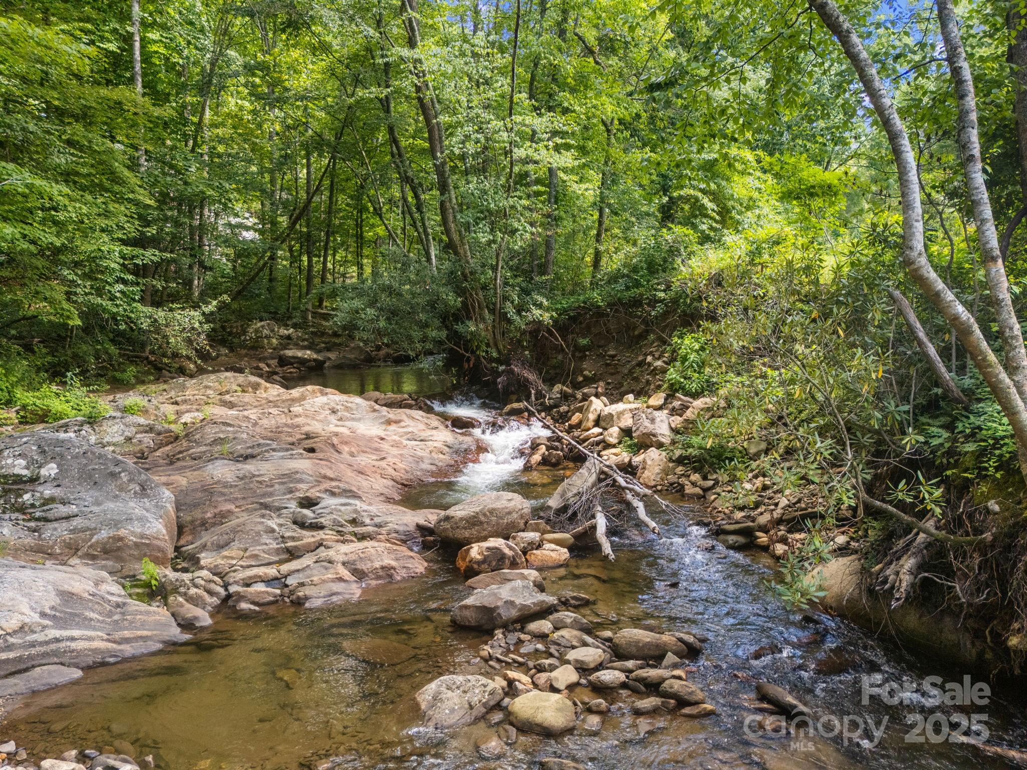 Mountain Living Awaits—This flat, cleared lot is primed for your custom build with a minimum of just 850 sq ft. Enjoy community water, underground power, and year-round access on a well-maintained gravel road. Perched safely above the river, the property boasts no flood history and offers the soothing sounds of your own private waterfall. Bordering 40,000+ acres of protected national forest, this is your chance to enjoy privacy, nature, and true mountain living—ready for you to start building today!