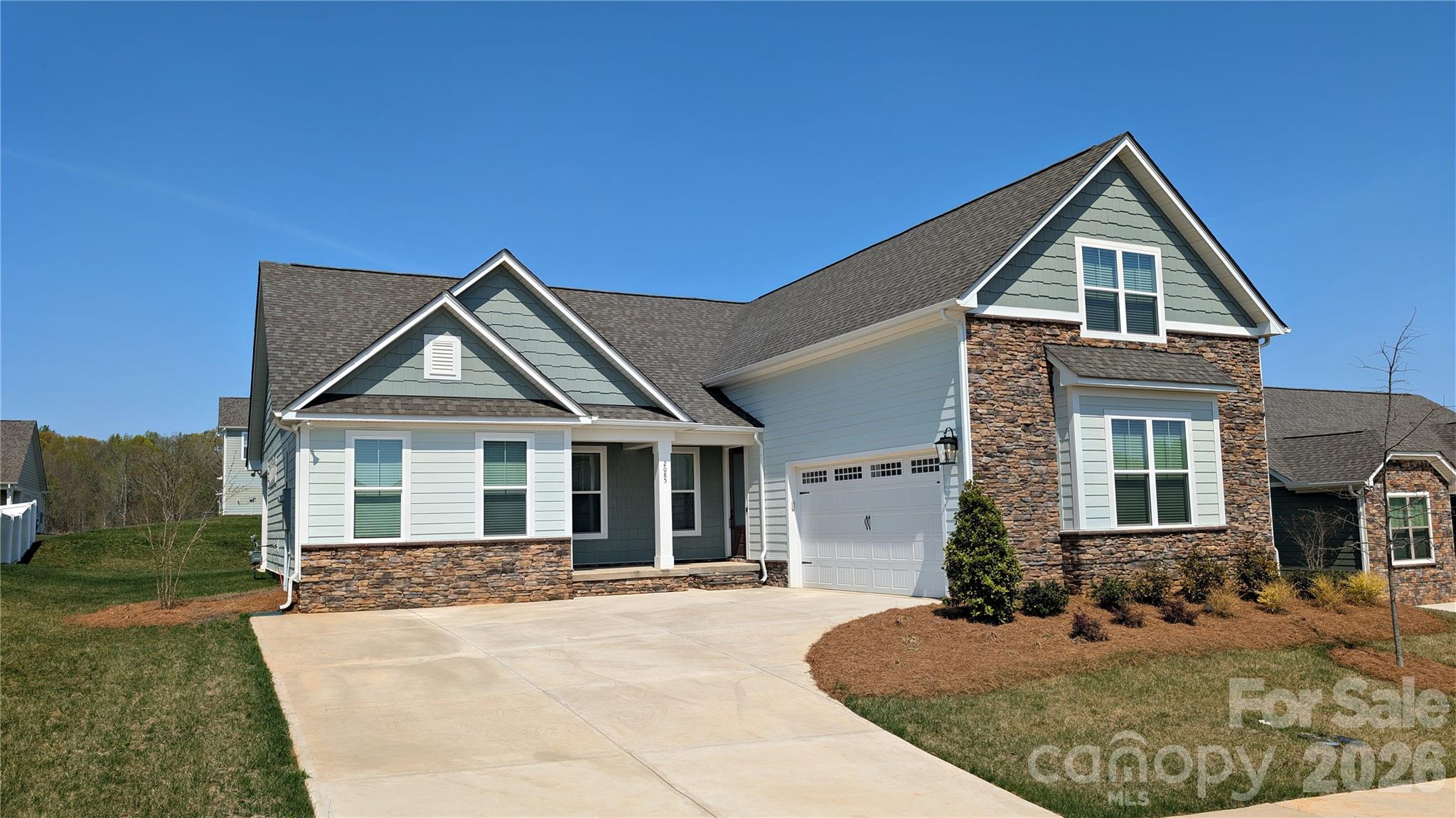 MOVE IN NOW!! Achieve the lifestyle you have always dreamed of with the Sumter. This is our popular ranch plan with a flex room over the garage. This three-bedroom, two and a half bathroom home with an incredible family room, well-appointed kitchen, lots of natural light, and a luxurious master suite offers a perfect blend of comfort, functionality and style. This open floorplan boasts a gorgous kitchen with quartz countertops, tiled backsplash and stainless steel appliances. The Sumter was designed to give you options when hosting family and friends, or simply enjoying family time at home. Outside you will find a covered patio with wood ceiling and ceiling fan. It's a place where you can create cherished memories and enjoy a modern yet cozy lifestyle. The home has LVP flooring, ceiling fans and blinds throughout. There is even in-ground irrigation and a Ring doorball included! This home truly has it all and is move-in ready! Please ask about our builder incentives.