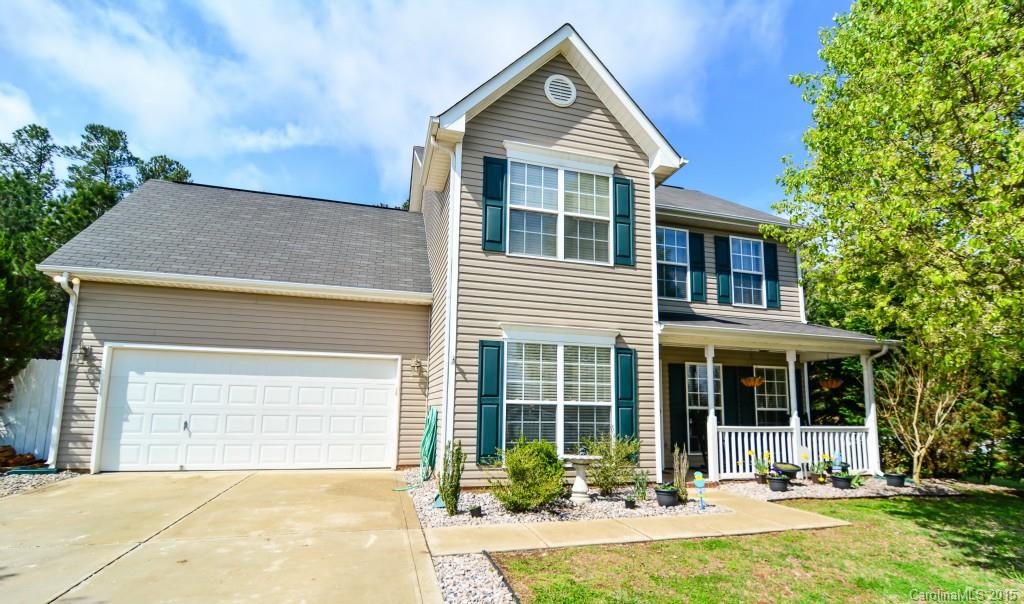 Move in ready! Two car garage, front covered porch, upgraded flooring, granite counters and upgraded kitchen, dining room, HUGE bonus room/4th bedroom. Large backyard for entertaining! Backs up to trees for privacy (rare find). Storage shed! Outdoor patio. Your buyers will love this home!