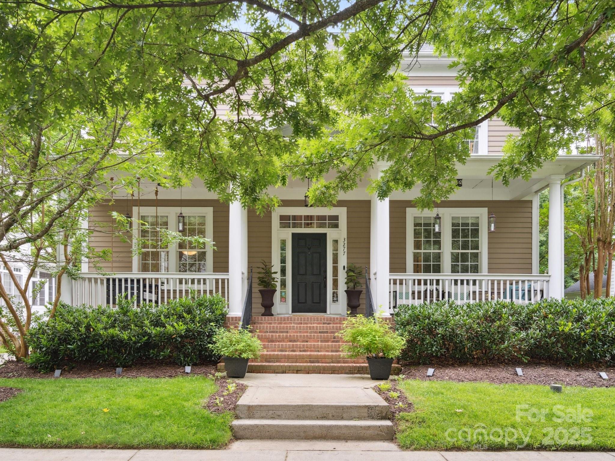 Beautifully updated 4-bedroom home in Baxter Village! This popular floor plan features newly refinished white oak flooring, a large family room, and an open kitchen with white cabinets, subway tile backsplash, and granite countertops, plus an office with custom french doors, a formal dining room, and a gorgeous back porch with EZ-breeze windows leading out to the private, wooded backyard! Upstairs is the primary suite along with three additional bedrooms and a full bathroom. Enjoy Baxter amenities including two pools, four playgrounds, tennis courts, and all of the shops and restaurants that Market Street has to offer!