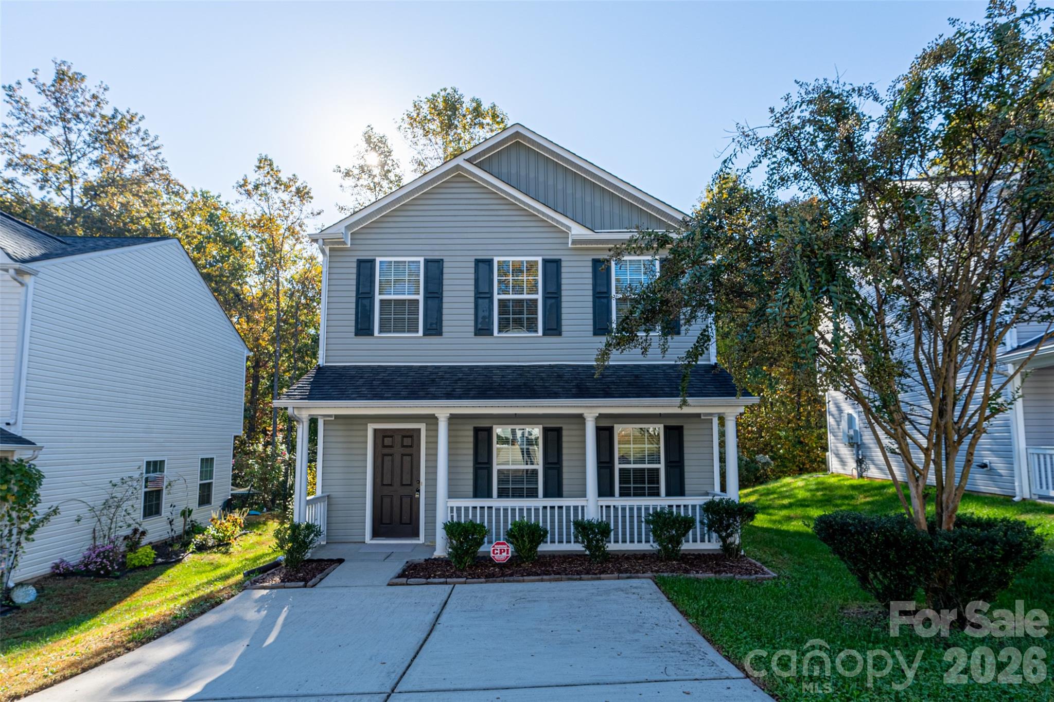 Located minutes from downtown Fort Mill and Ballantyne, make part of Fort Mill yours without the cost of an HOA! As you walk in, this property features a spacious great room and a kitchen with gorgeous espresso cabinets. Not to mention, a cozy breakfast nook to sip your coffee and enjoy the peaceful, private view of the backyard. Make your way upstairs to a large primary bedroom with a private full bathroom as well as two other bedrooms and another full bathroom. Note, the HVAC is practically new and was replaced in 2024!