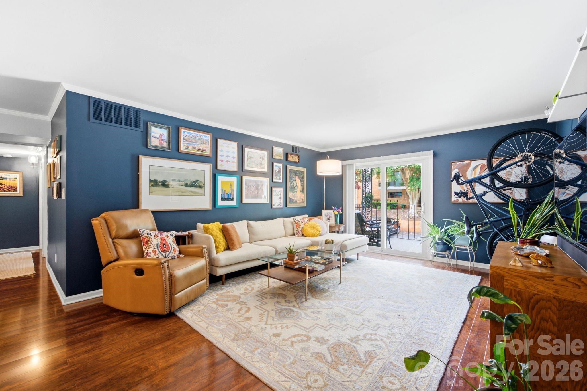 Welcome to one of the most desirable floor plans in Franciscan Terrace! This beautifully updated 2-bedroom, 2-bathroom condo features an open-concept design that's perfect for both everyday living and effortless entertaining.

The updated kitchen is a standout, offering granite countertops, floor-to-ceiling cabinetry, a stylish breakfast bar, and generous prep space. The bright, inviting living room is filled with natural light from expansive sliding glass doors that open to a private balcony, creating a seamless indoor-outdoor living experience.

Retreat to the spacious primary suite, complete with a custom walk-in closet featuring built-in organization systems and a beautifully updated en-suite bathroom with dual vanities, a large tiled walk-in shower with a frameless glass enclosure, and modern finishes throughout. A well-appointed secondary bedroom and full bath provide flexibility for guests, a home office, or additional living space.

Location truly sets this home apart. Just steps from the Greenway, you'll enjoy miles of scenic walking, running, and biking trails. Some of Charlotte's most popular restaurants, boutiques, and entertainment destinations are just minutes away along Park Road, Montford Drive, and Park Road Shopping Center. With convenient access to I-77, the Light Rail, Uptown Charlotte, and SouthPark, commuting and exploring the city couldn't be easier.

Residents of Franciscan Terrace enjoy community amenities, including an outdoor pool and clubhouse—ideal for relaxing, gathering with neighbors, or enjoying sunny Carolina afternoons.

Don't miss this opportunity to own a move-in-ready condo in one of Charlotte's most convenient and sought-after communities.