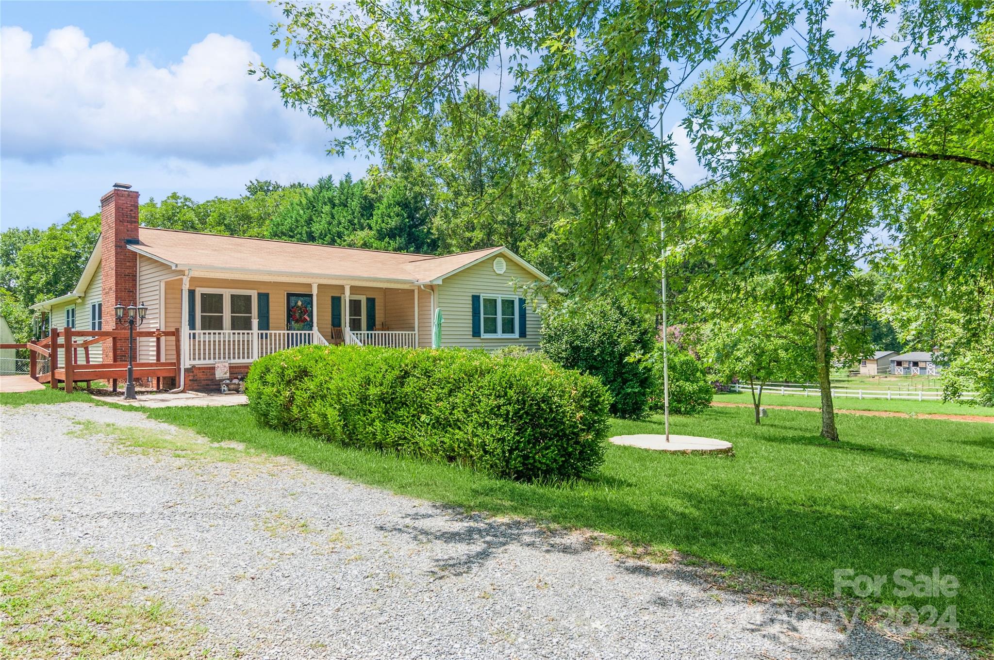 Situated on nearly 2 acres, this home offers the perfect blend of comfort and convenience. You are greeted by a covered porch, ideal for enjoying your morning coffee. Step inside to discover a kitchen featuring tile countertops, new gas stove, microwave, along with 2 storage areas. Spacious great room w/ cozy gas fireplace. Primary bedroom has 2 closets and an attached full bath. The secondary bedrooms are generously sized w/ plenty of space. 
Outside, the rear yard is a haven for outdoor entertaining, featuring a lovely covered deck & a designated area for an  above-ground pool, with a deck and a two-story shed with electricity. The expansive lot extends beyond the side of the home, providing ample space. 
This home is equipped with solar power panels for energy efficiency, along with new paint, flooring, and HVAC system throughout, ensuring a modern and comfortable living experience. no HOA
Don't miss the opportunity to make this exceptional property your own slice of paradise!"