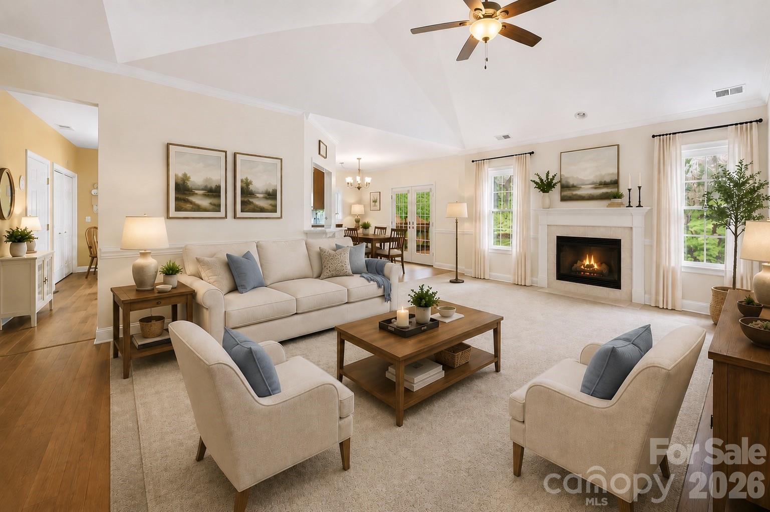 This 3 bedroom, 2 bath ranch offers comfortable ONE-LEVEL living with a functional layout designed for everyday ease. The main living area flows naturally into the kitchen, creating an open, inviting space for both relaxing and entertaining. The primary suite is privately positioned and includes an en-suite bath, while two additional bedrooms on the main level provide flexibility for guests, a home office, or hobby space. A completed room over the garage offers bonus space.  
Fabulous outdoor living with rocking chair front porch, fenced backyard, screened porch and deck.  Established yard provides shade all on a cul de sac lot.  
Desirable location in Brandyhill Rock Hill- convenient to shopping, medical services and restuarants making it a solid option for those looking for low-maintenance living within reach of the greater Charlotte metro area. Schedule your showing today because homes like this get snapped up.