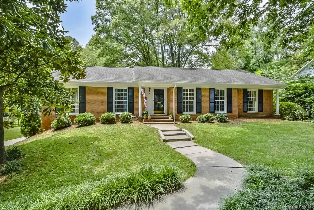Spacious brick ranch in one of Charlotte's most desired areas. Kitchen/breakfast room open to cozy keeping room. Great finished basement with large rec room with surround sound that opens to patio w/ fire pit. Lower level has a large storage area that could be office/exercise room. Large flat, fenced backyard. Excellent public school zone, convenient to private schools. Walking distance to shops and restaurants. Easy Uptown commute. This home has many upgrades and an amazing amount of space.