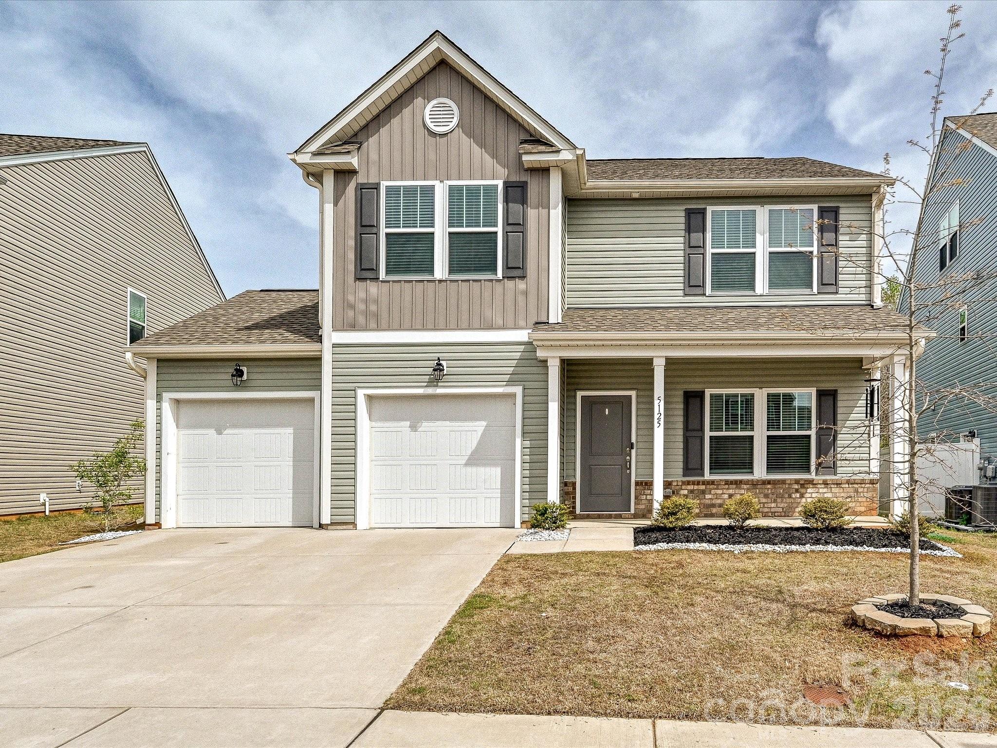 Beautifully designed two-story home offering a perfect blend of style, comfort, and functionality with thoughtfully curated living spaces throughout. An inviting covered front porch welcomes you into a bright entryway and spacious foyer with durable flooring, leading to a versatile flex room ideal for a home office or sitting area. The open-concept main living area features a spacious family room with abundant natural light and surround sound with seamless flow into the dining area and upgraded kitchen, complete with granite countertops, stainless steel appliances, modern cabinetry, tile backsplash, a large center island with seating, and stylish pendant lighting—perfect for everyday living and entertaining. A convenient drop zone with built-in bench and hooks adds organization near the staircase to the upper level. Upstairs, a generous loft provides additional living space ideal for a media room, playroom, or secondary office. The expansive primary suite offers plush carpeting, abundant natural light, and a private en-suite bath featuring dual vanities, a tiled walk-in shower, and a large walk-in closet. Secondary bedrooms are well-sized with ample natural light and share a full bath with a tub/shower combination and neutral finishes. A dedicated laundry room with overhead shelving adds everyday convenience. Outdoor living is equally impressive with an expansive paver patio featuring string lighting and seating space, all overlooking a spacious backyard—perfect for entertaining, relaxing, or play. This home combines modern design, flexible living spaces, and inviting indoor-outdoor flow, making it an exceptional place to call home.