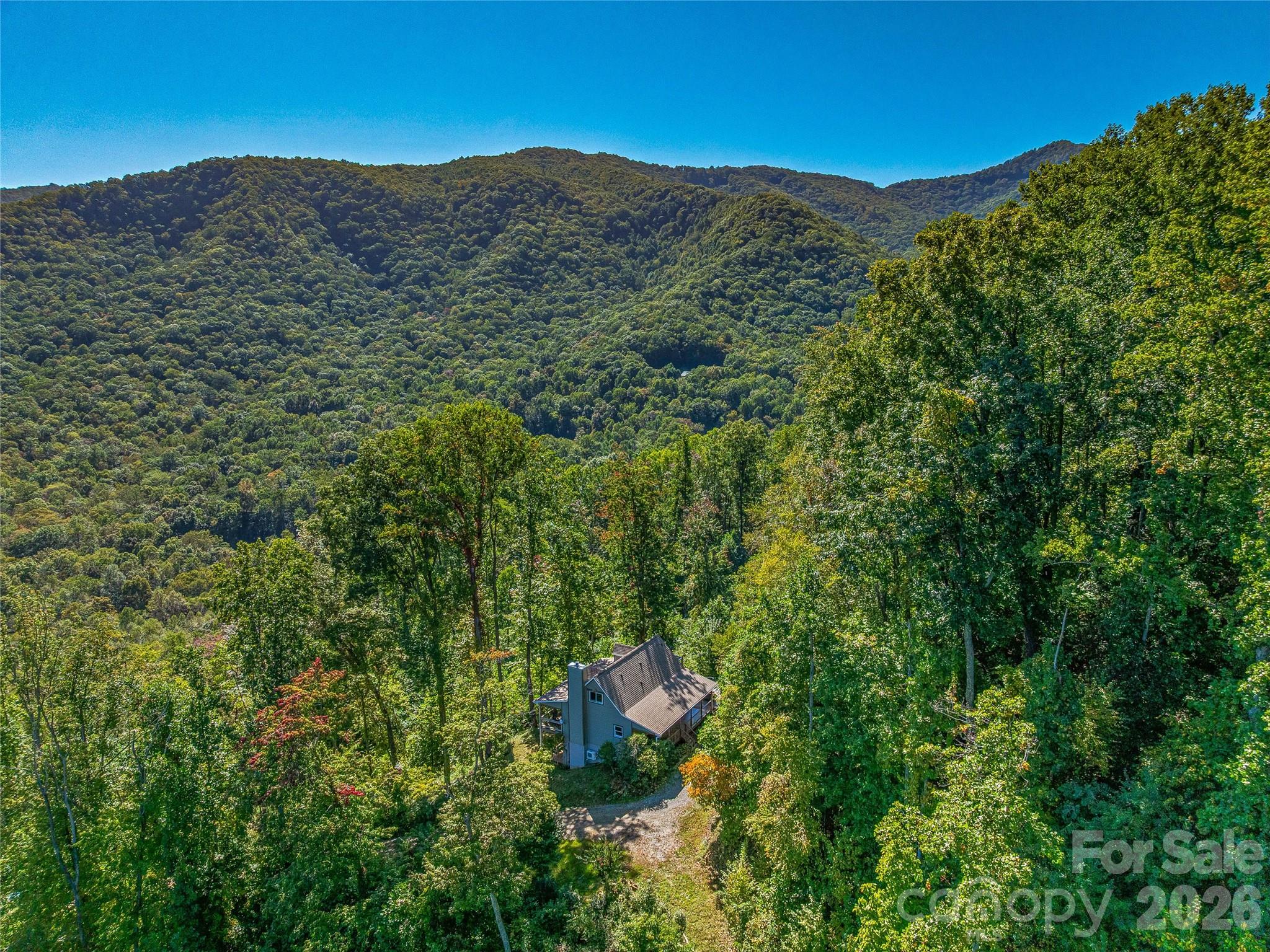 Tucked into over 15 acres of mountain land with private hiking trails, and yet you're not more than a short drive from everything Asheville has to offer. This 3 Bedroom, 3.5 bath retreat has been thoughtfully reimagined in 2021, striking a balance between mountain cabin character and modern ease. Hardwood floors and a stone fireplace anchor the open living, dining, and kitchen area, a space designed for both cozy relaxation and easy entertaining. The kitchen centers around a generous island with counter seating and stainless steel appliances, while a wall of windows pulls the natural light in, framing green trees and mountain views to enjoy year-round. Open the door to the expansive deck to create the ideal flow from living space, to the outdoors for the kind of lifestyle the mountains inspire. Upstairs, two bedrooms offer restful retreats, one with its own private deck, a natural spot for morning coffee or an evening read. The daylit basement adds meaningful flexibility: a den prewired for Bose surround sound, a dedicated laundry area, and walkout access to a flagstone patio that transitions seamlessly into the landscape. Step outside and the property truly opens up. Multiple porches and patios invite fireside gatherings under open sky, while an adored orchard (pear, peach, and apple trees alongside blueberry bushes and more) rewards those with a green thumb. With no restrictions, this home is perfect as a short term rental with income producing opportunity! Old logging paths have been converted into private hiking trails that wind through the surrounding woods, putting nature walks just steps from your back door. The location quietly delivers on every front: 13 minutes to the Blue Ridge Parkway, 29 mins to the Biltmore Estate, and 32 mins to Downtown Asheville. Everything that makes Western North Carolina extraordinary is well within reach at this peaceful retreat! NO RESTRICTIONS, OU, STR's ALLOWED.