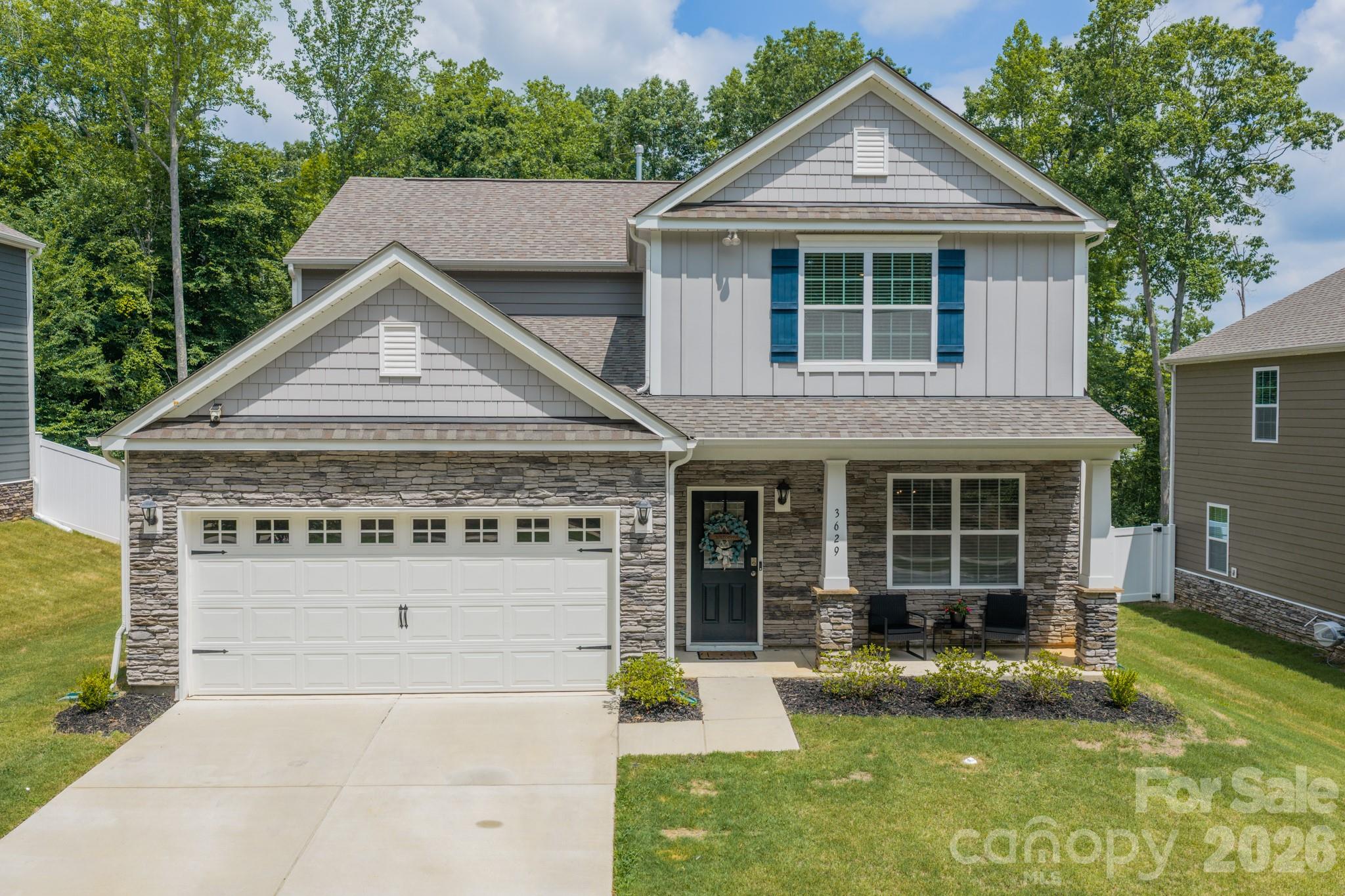 Enjoy the ease & convenience of this gorgeous "like-new" home in charming Mount Holly! Blinds are up, yard is in and all you have to do is bring your furniture and relax! This home offers a unique and versatile floorplan with TWO Primary Suites - one on main and one on upper level. Great for multi-generational living or just to spoil guests when they visit! You'll find a calming neutral palette throughout, from flooring to wall color to the peaceful backyard beyond - ready to be reimagined into your own sanctuary space! Rear yard space includes base patio and feels secluded with the presence of neighbor fences on either side and lush wooded area to the rear.
Back inside you will find wonderful open concept living with Kitchen open to Living Room. Upstairs there is a wide and wonderful Loft area complete with a large walk-in closet - another space for your imagination! Second Primary Suite upstairs and two additional Bedrooms and a full Bathroom with dual sinks. All Bedrooms have spacious walk-in closets - storage in this home is unreal! 
Neighborhood amenities include playground area and walking trails - also nearby is the fabulous Whitewater Center for water fun, walking/biking trails, kayaking & paddle boarding, plus concerts and fabulous festivals. Azalea Ridge is also close and convenient to CLT Airport and easy access to uptown Charlotte via nearby roadways.
All this plus a one-year 2-10 Homebuyer Warranty included! Sellers are motivated and we hope you are too!